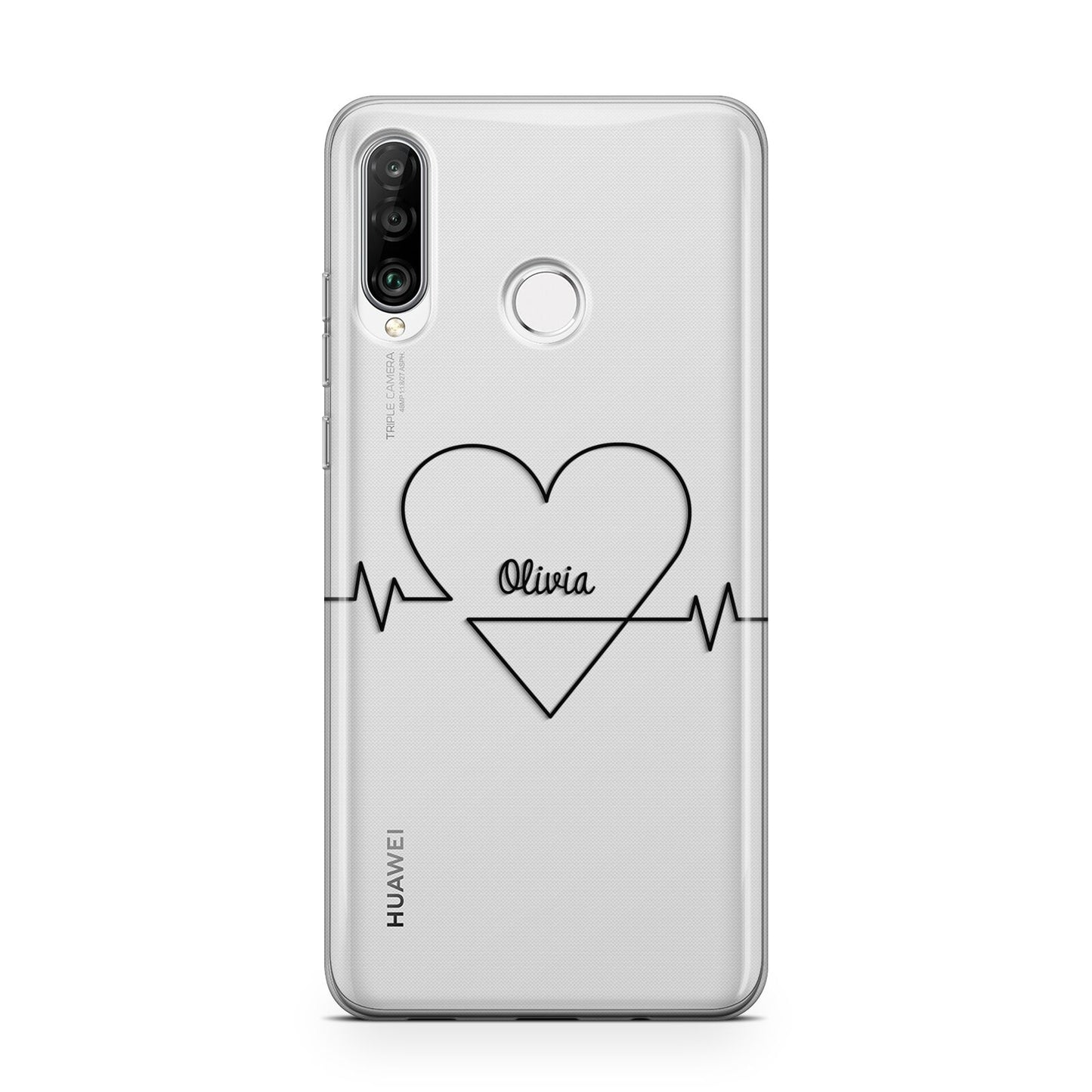 ECG Effect Heart Beats with Name Huawei P30 Lite Phone Case