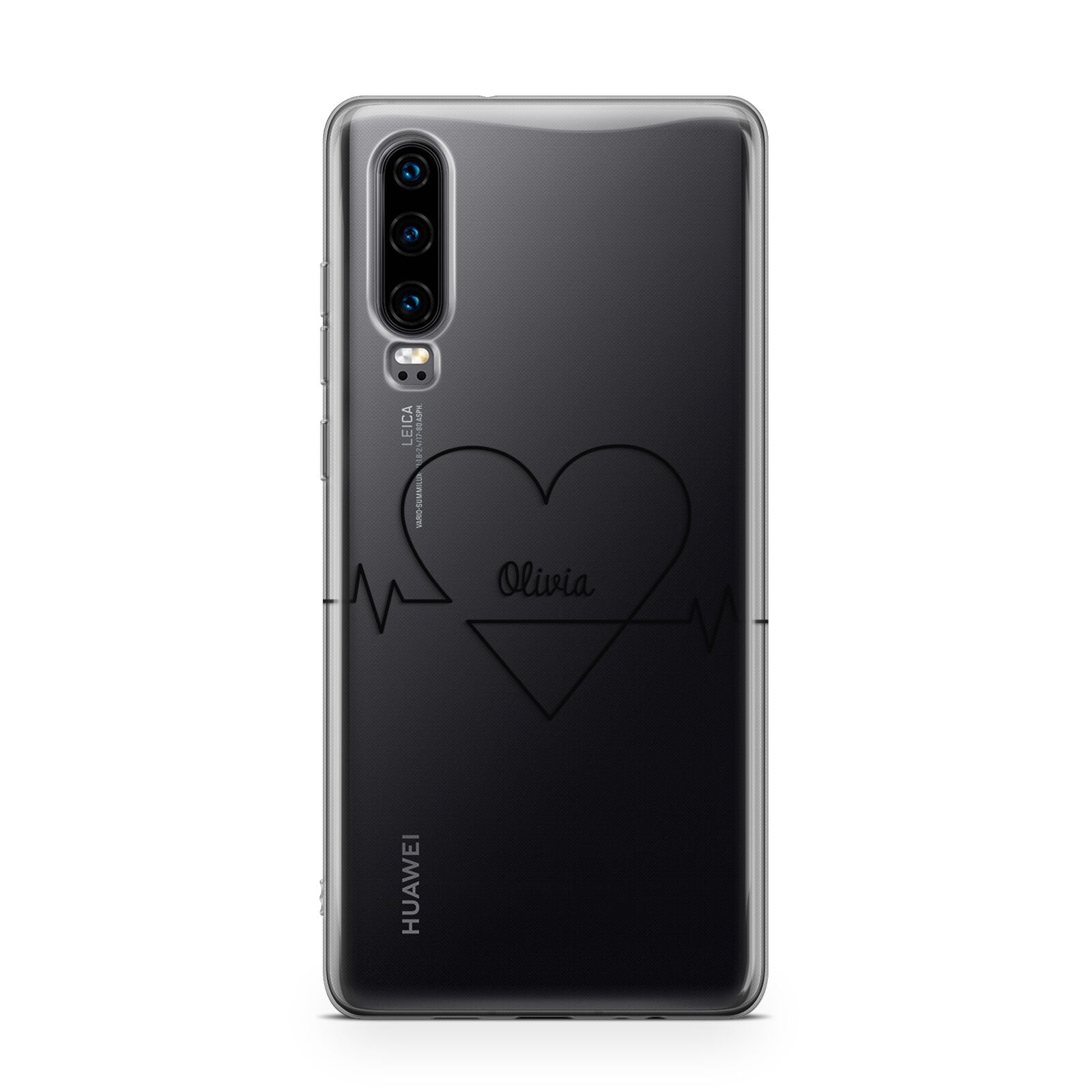 ECG Effect Heart Beats with Name Huawei P30 Phone Case