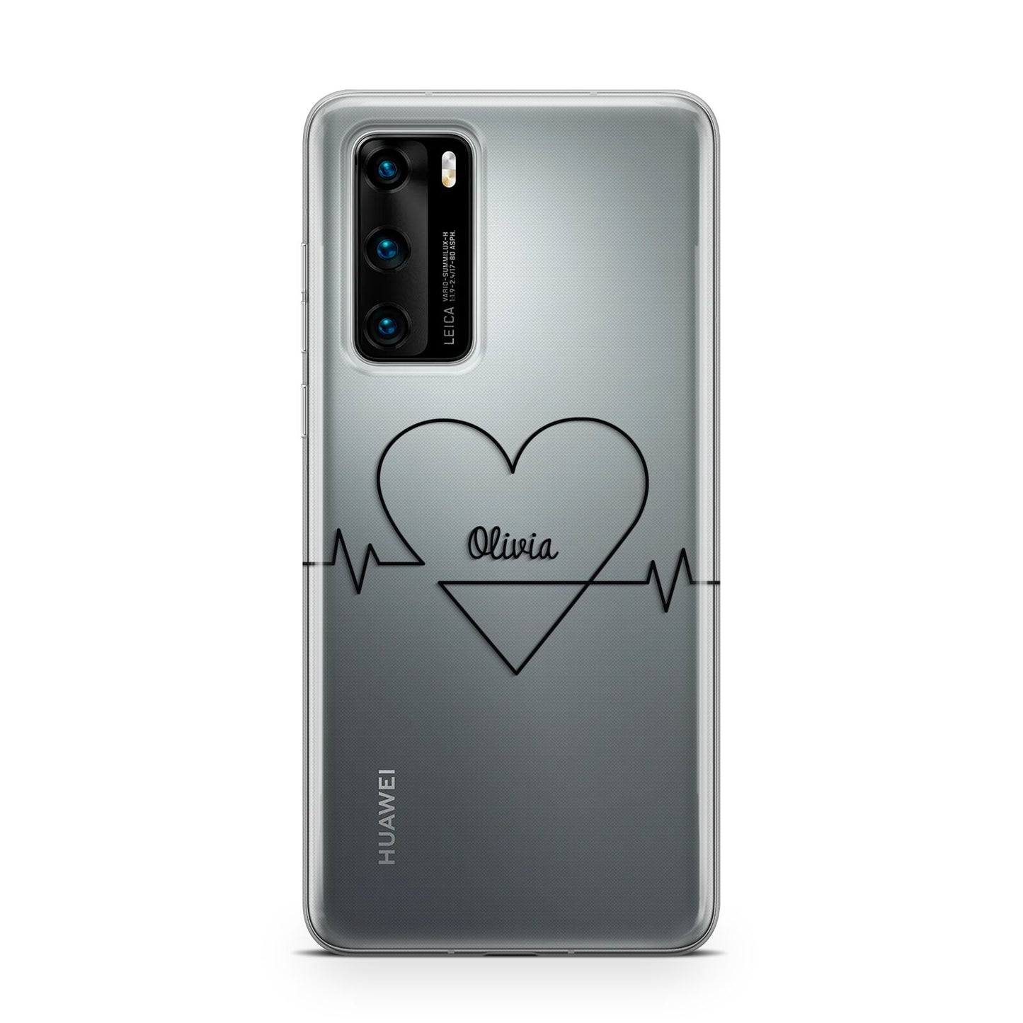 ECG Effect Heart Beats with Name Huawei P40 Phone Case