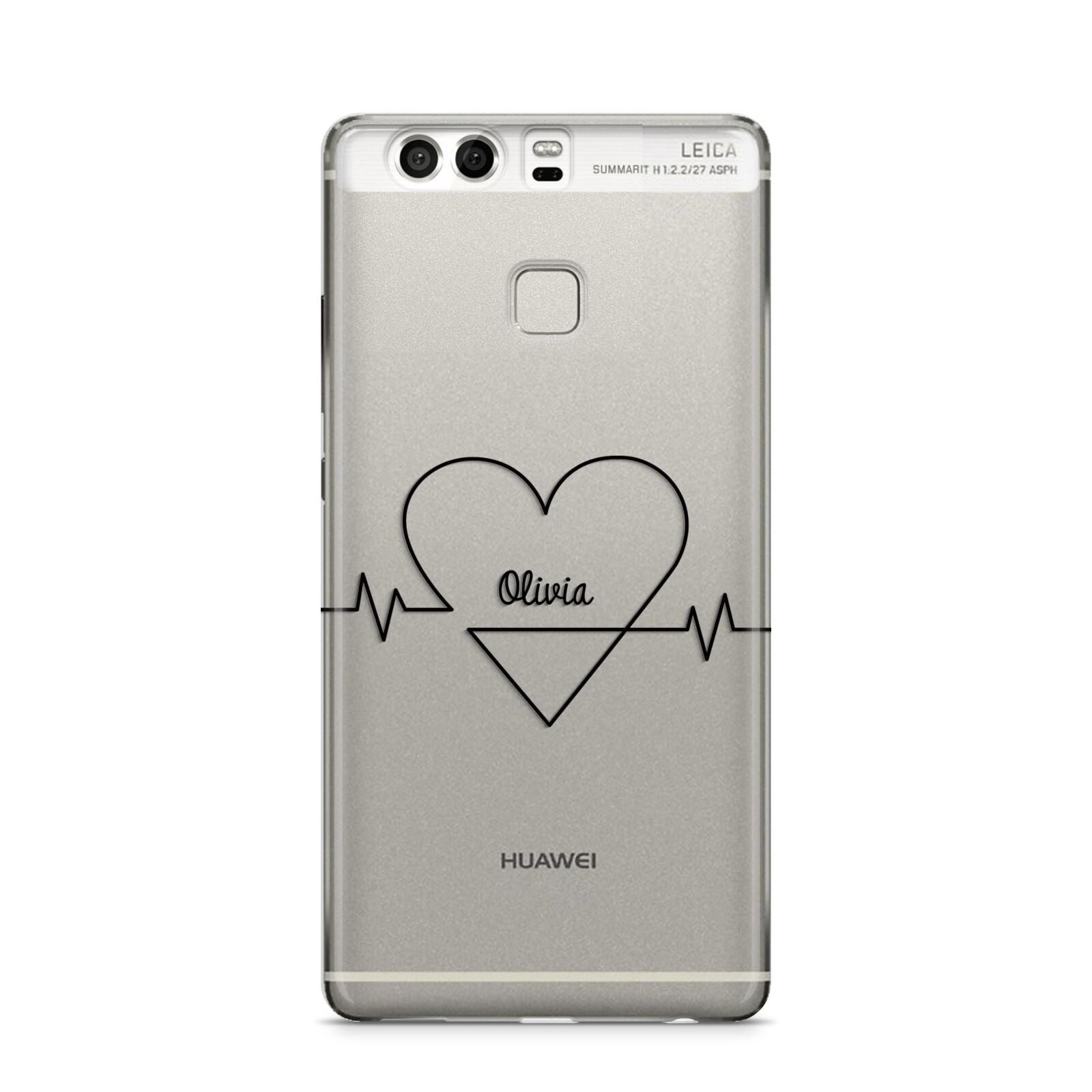 ECG Effect Heart Beats with Name Huawei P9 Case