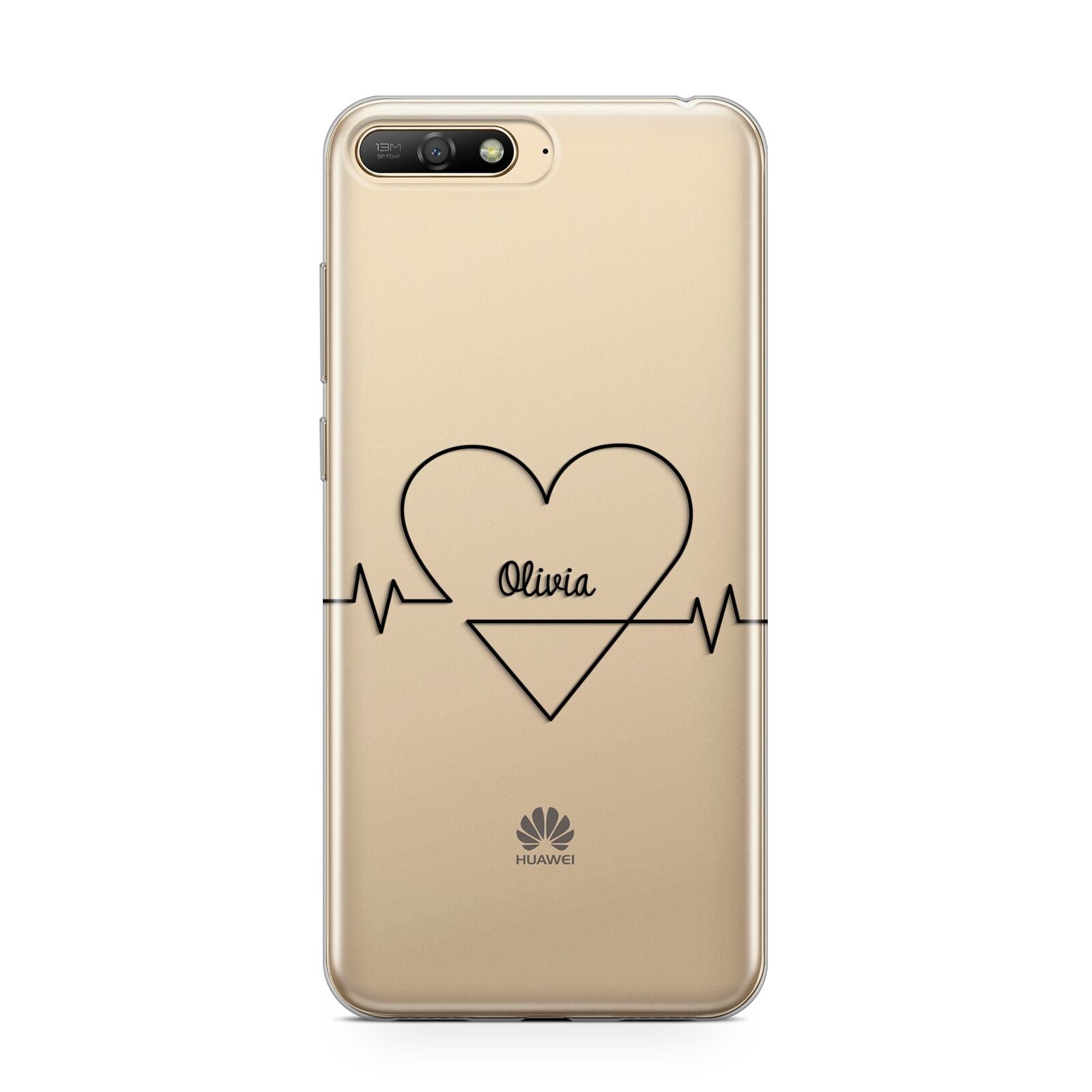 ECG Effect Heart Beats with Name Huawei Y6 2018