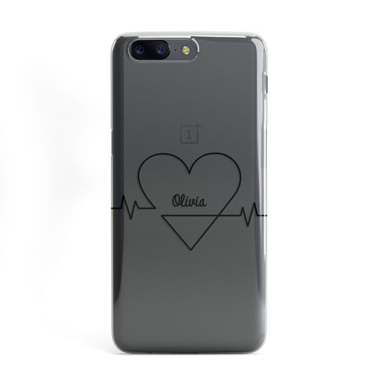 ECG Effect Heart Beats with Name OnePlus Case