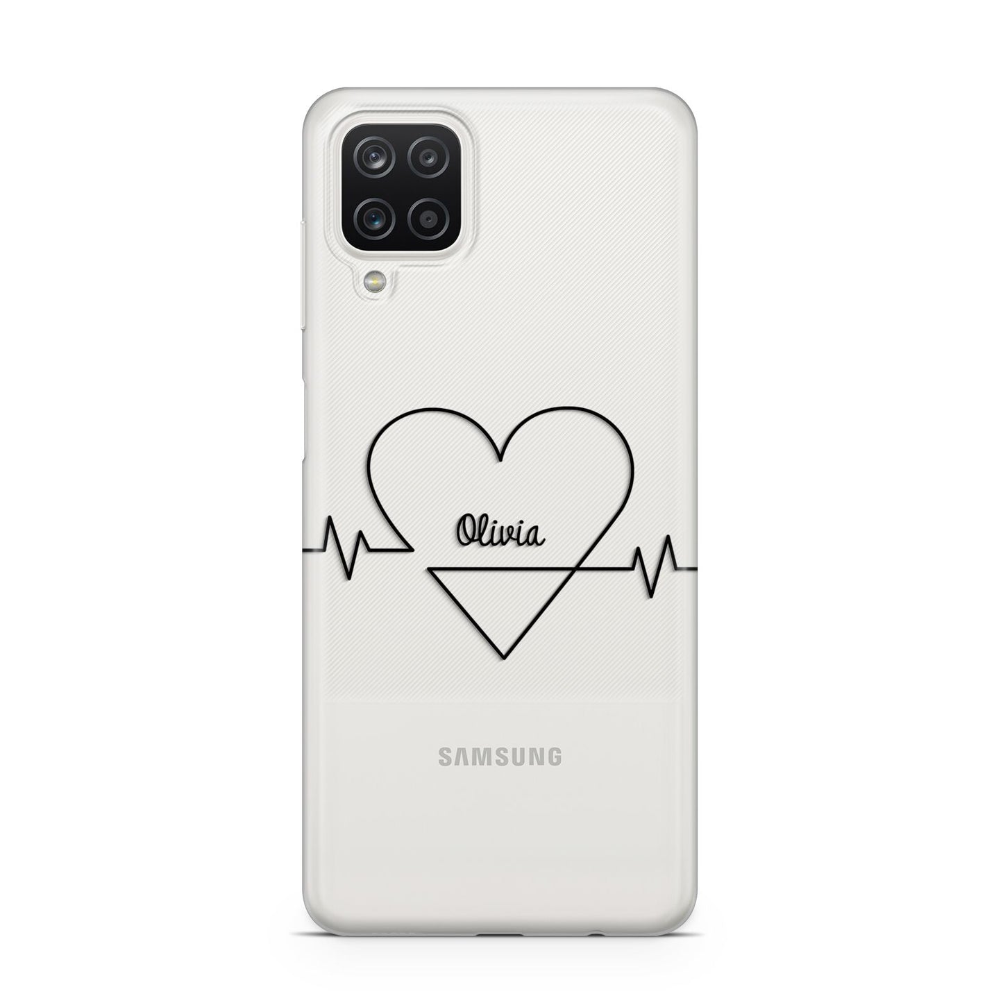 ECG Effect Heart Beats with Name Samsung A12 Case