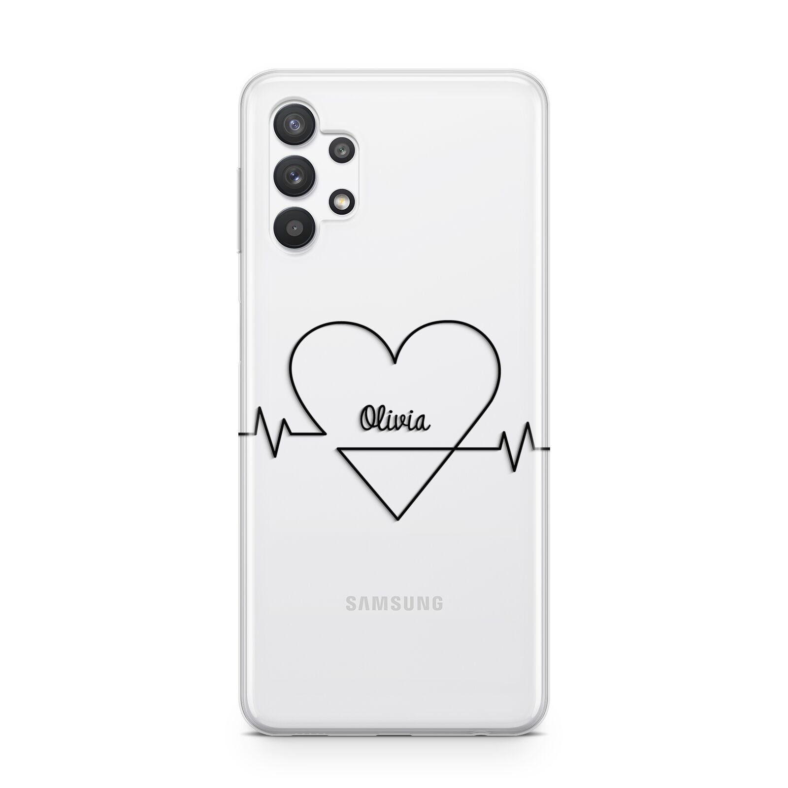 ECG Effect Heart Beats with Name Samsung A32 5G Case