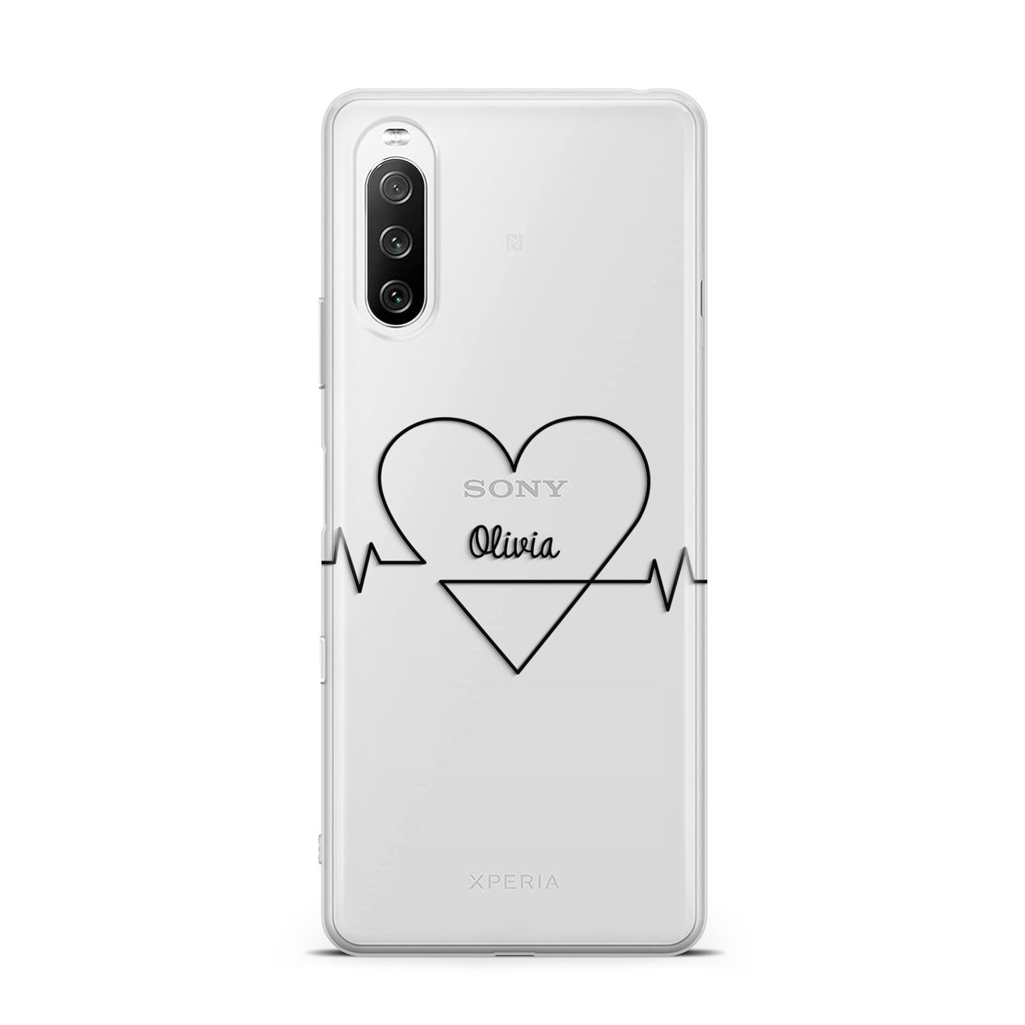 ECG Effect Heart Beats with Name Sony Xperia 10 III Case