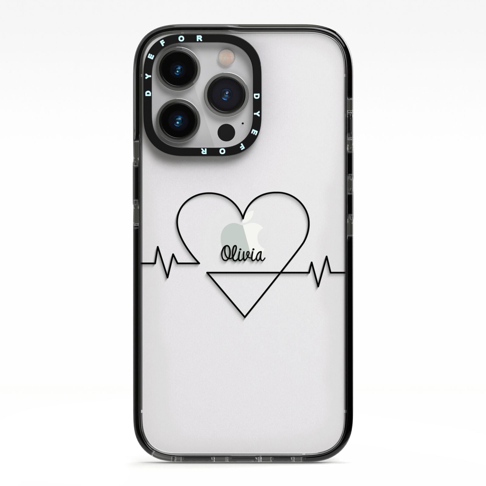 ECG Effect Heart Beats with Name iPhone Case Dyefor