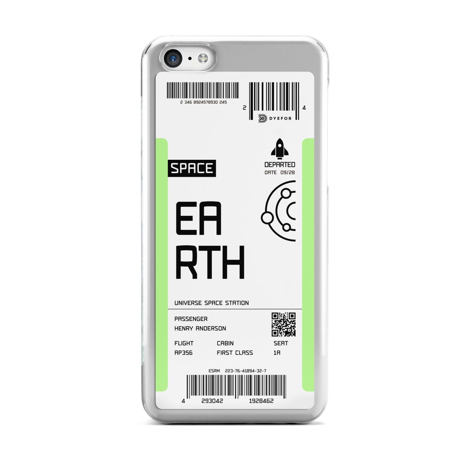 Earth Boarding Pass Apple iPhone 5c Case