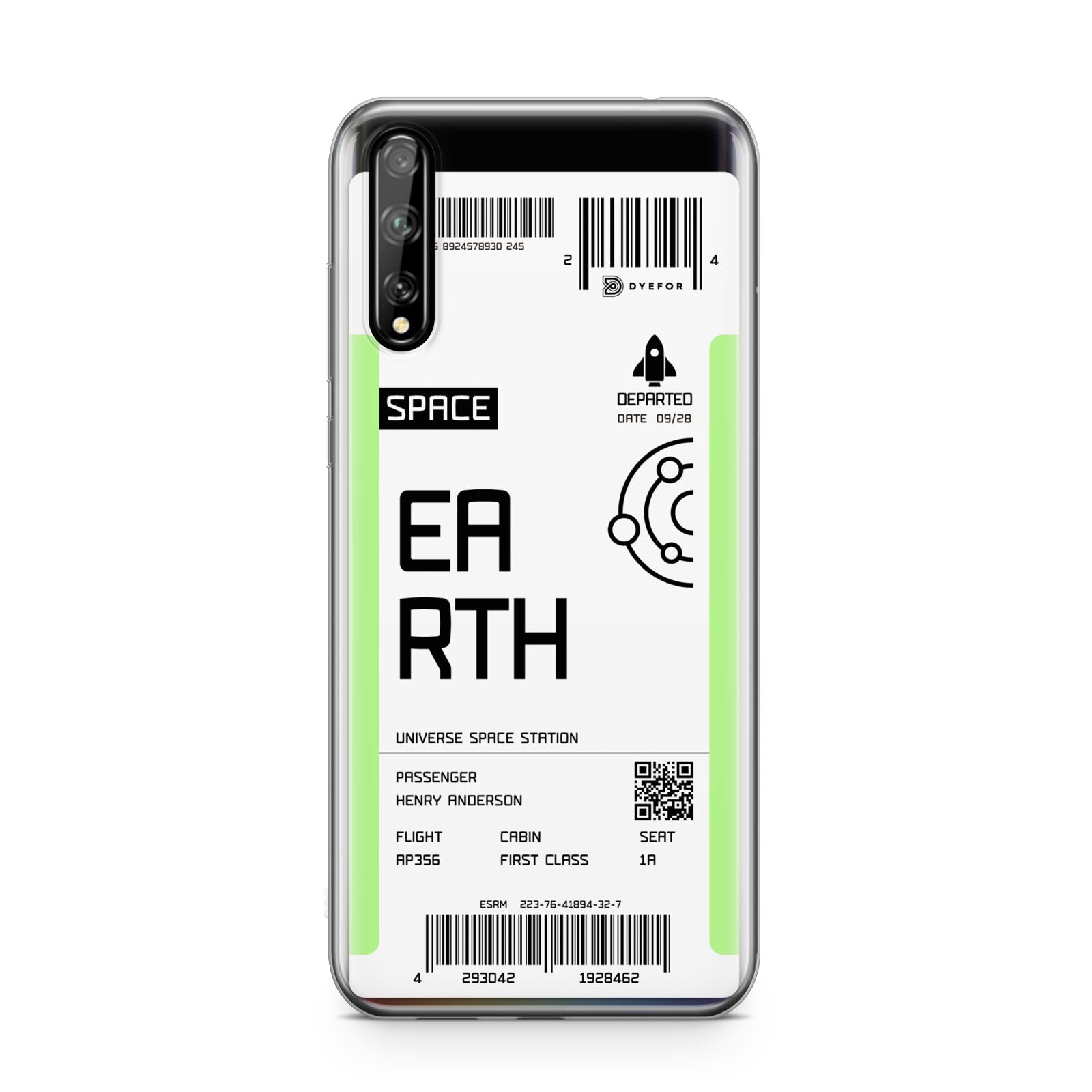 Earth Boarding Pass Huawei Enjoy 10s Phone Case