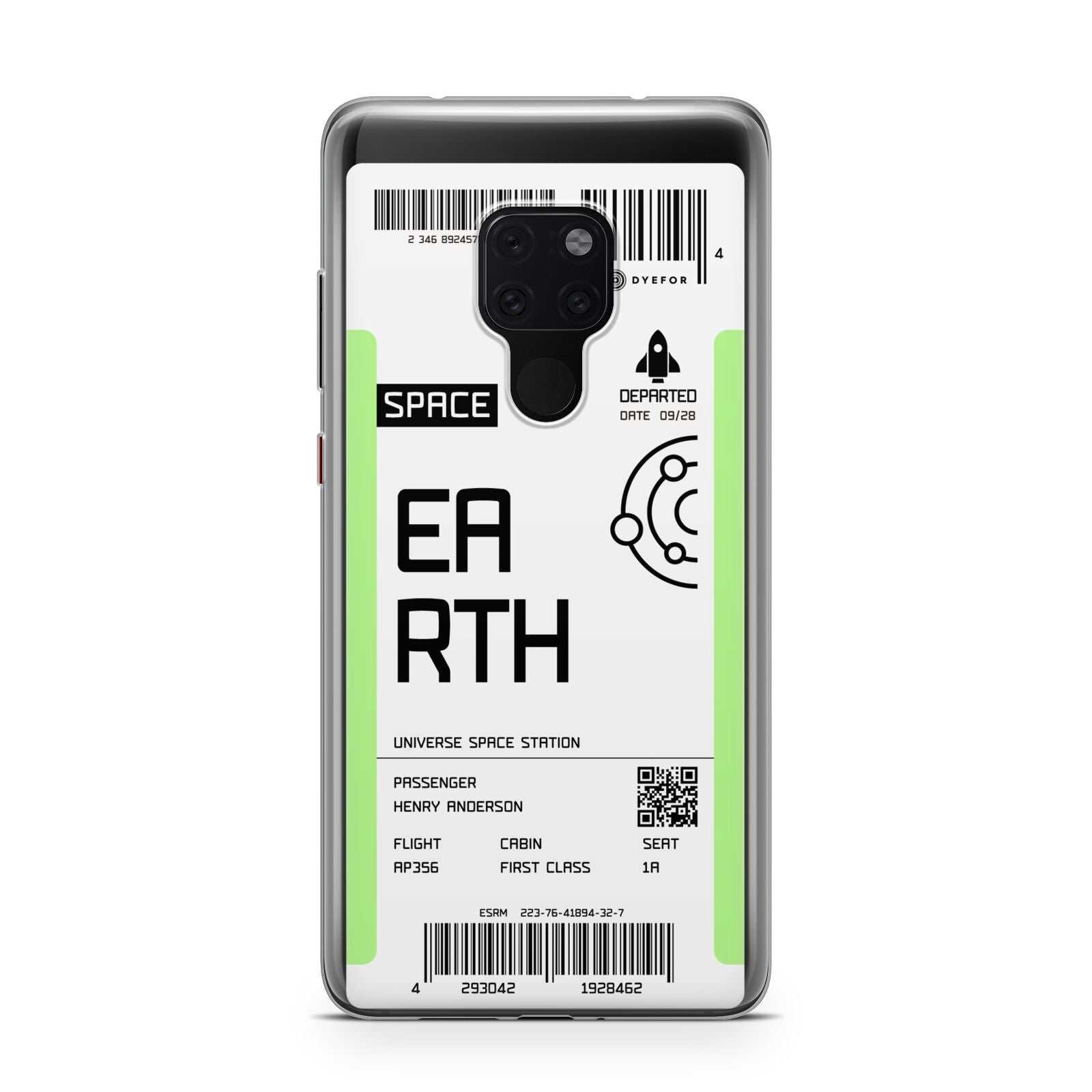 Earth Boarding Pass Huawei Mate 20 Phone Case