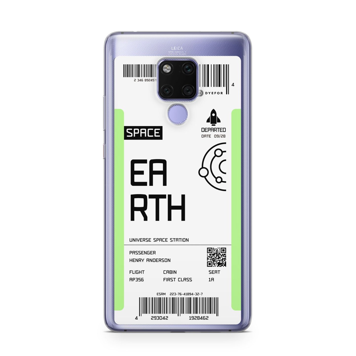 Earth Boarding Pass Huawei Mate 20X Phone Case