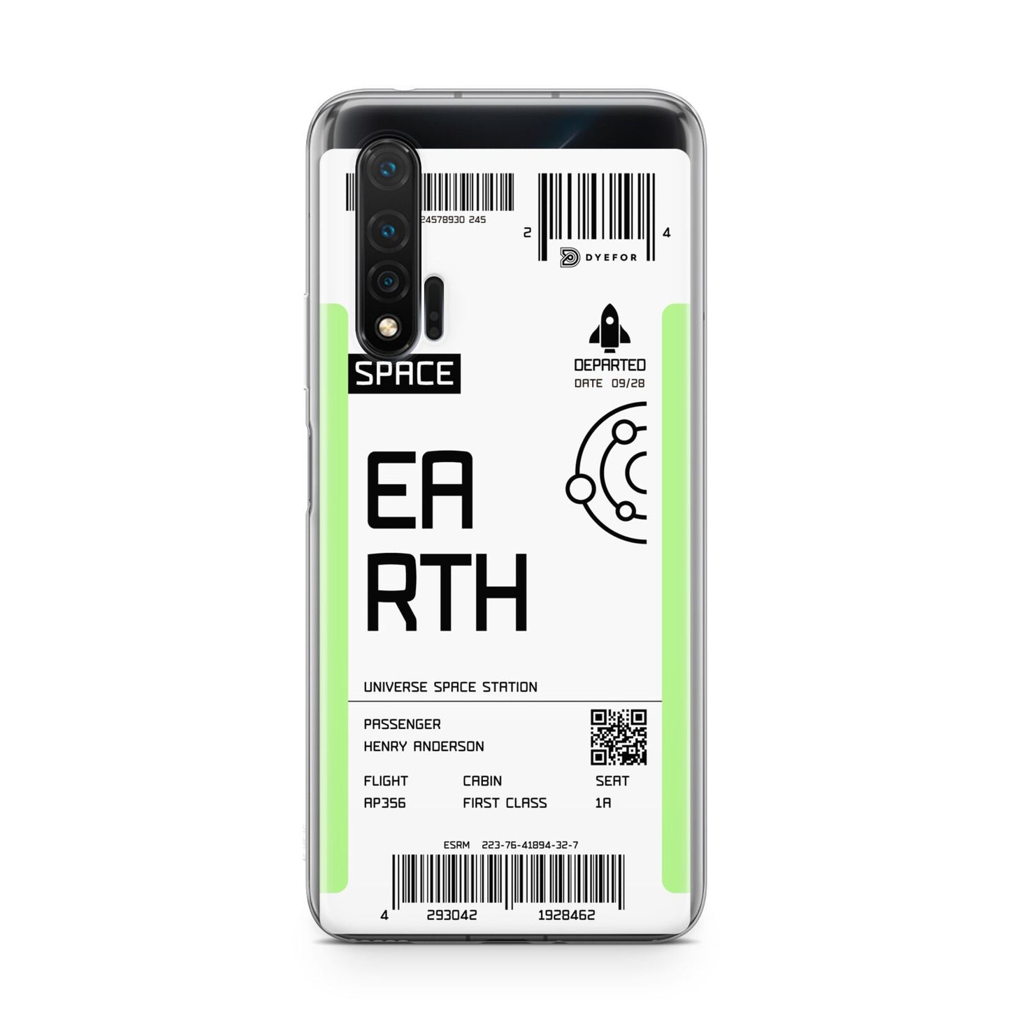 Earth Boarding Pass Huawei Nova 6 Phone Case