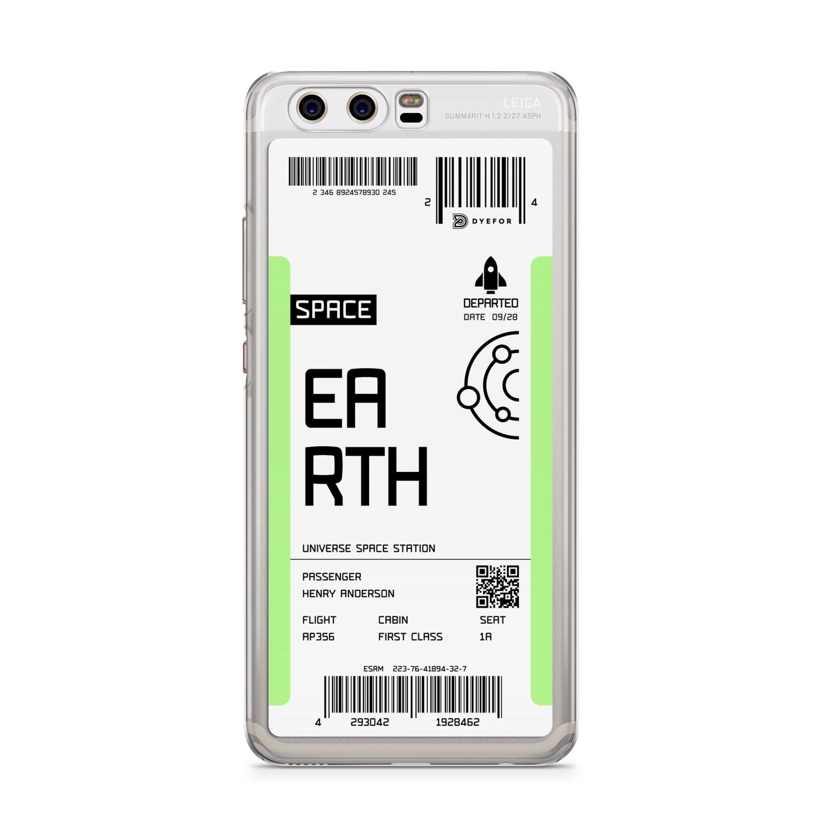 Earth Boarding Pass Huawei P10 Phone Case