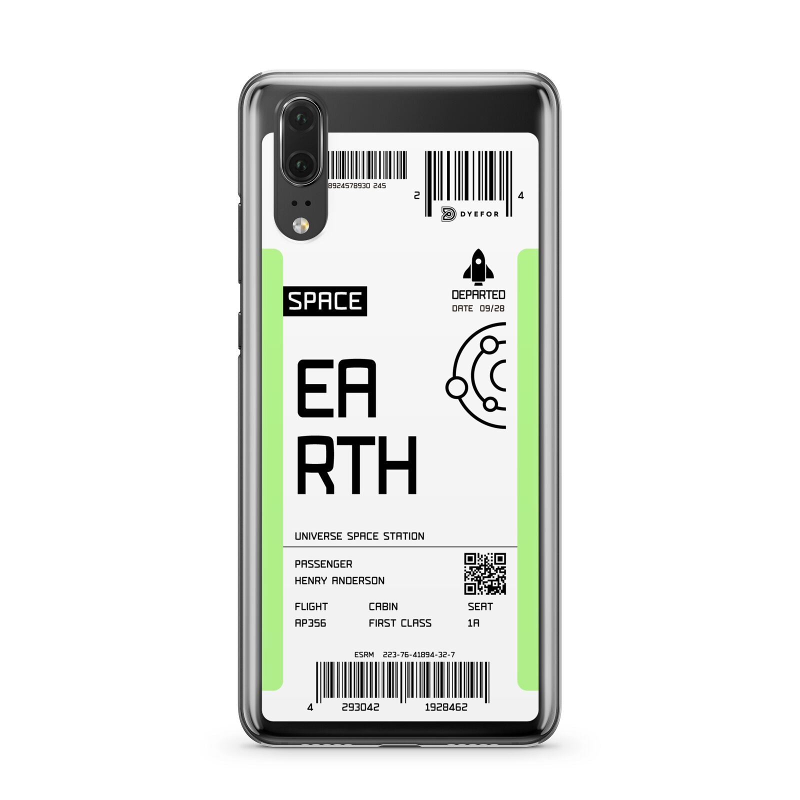 Earth Boarding Pass Huawei P20 Phone Case