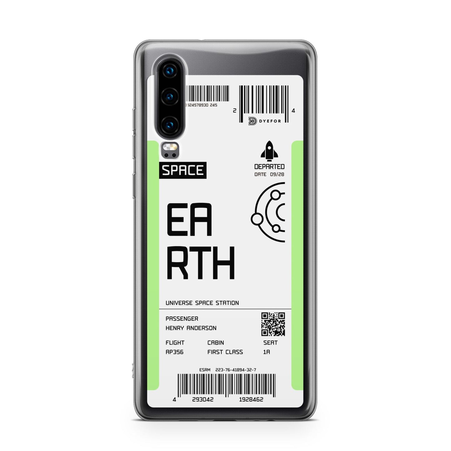 Earth Boarding Pass Huawei P30 Phone Case