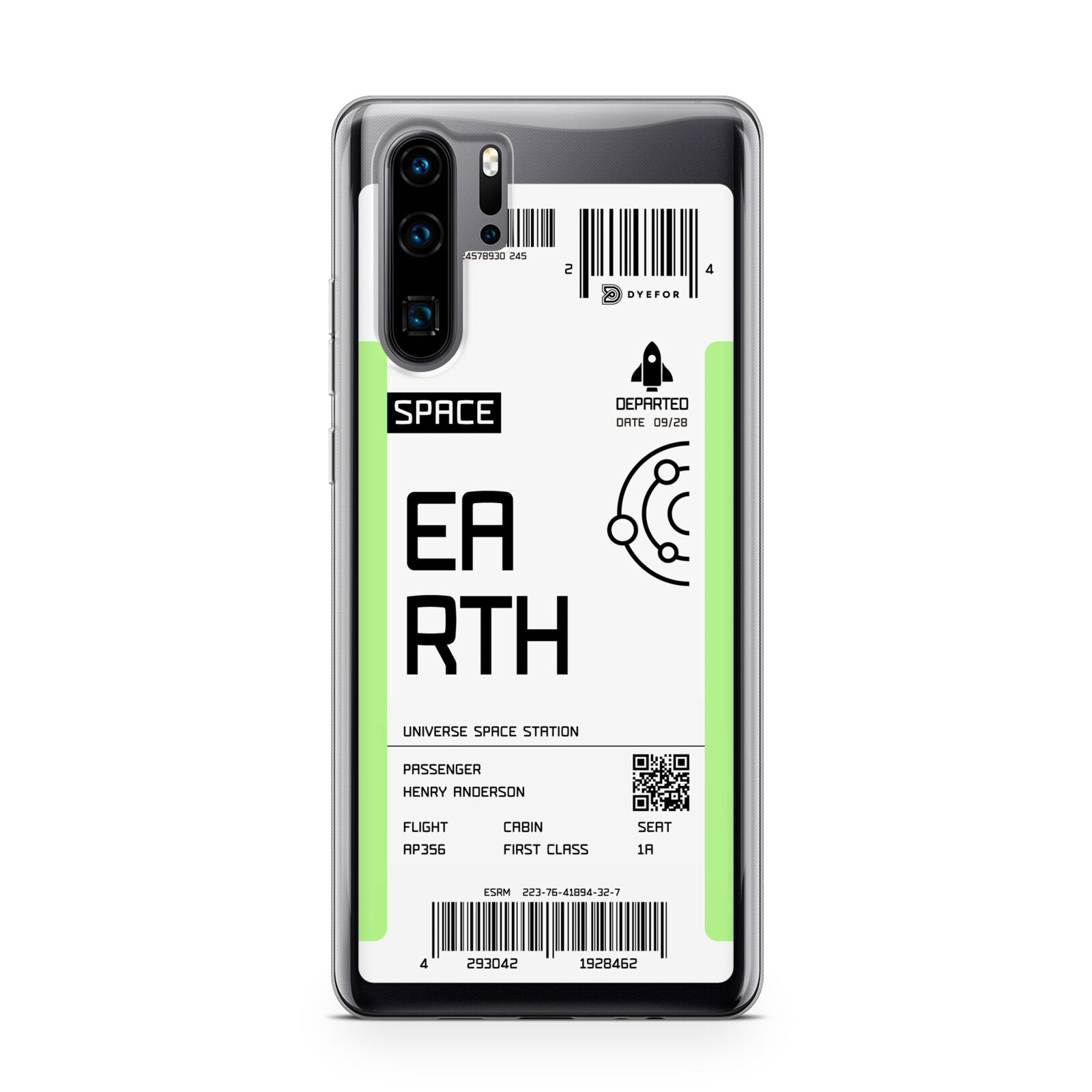 Earth Boarding Pass Huawei P30 Pro Phone Case