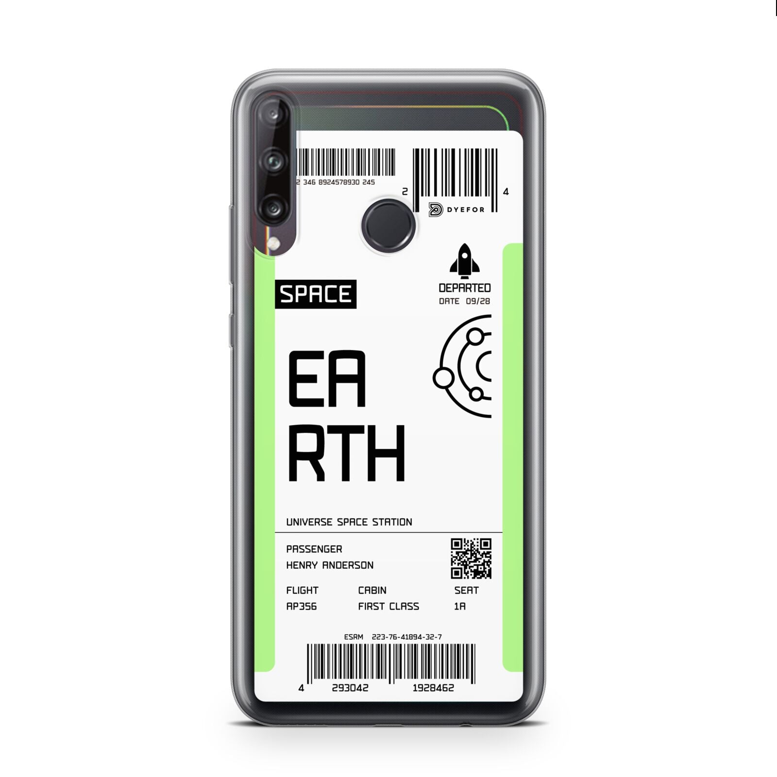 Earth Boarding Pass Huawei P40 Lite E Phone Case