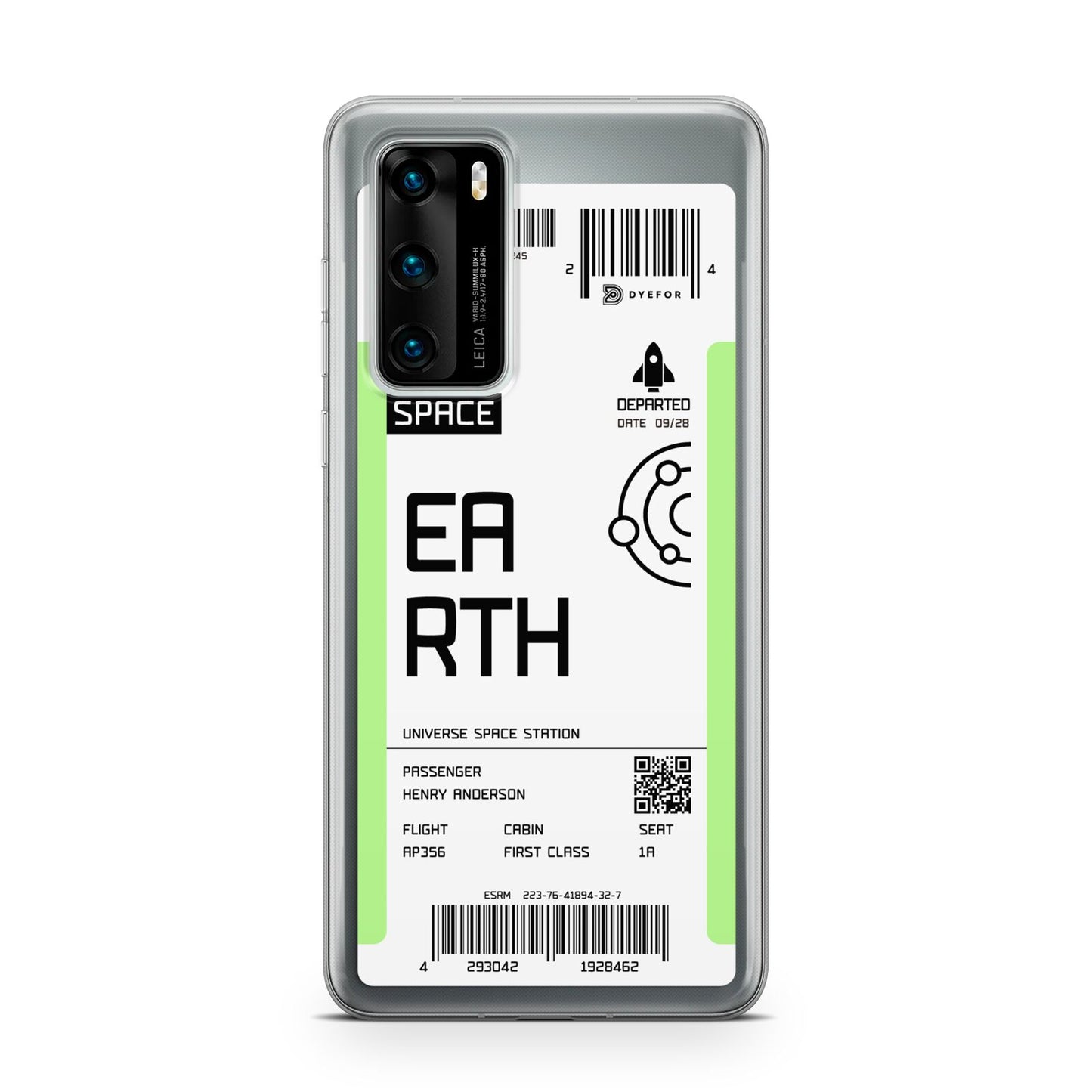 Earth Boarding Pass Huawei P40 Phone Case