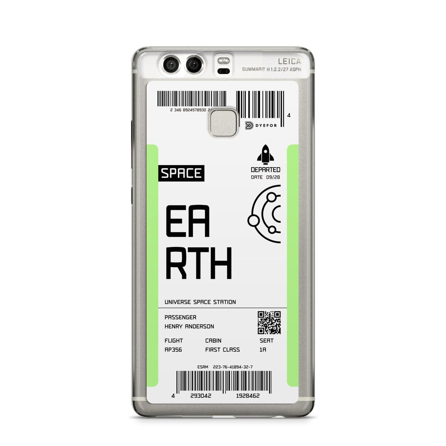 Earth Boarding Pass Huawei P9 Case