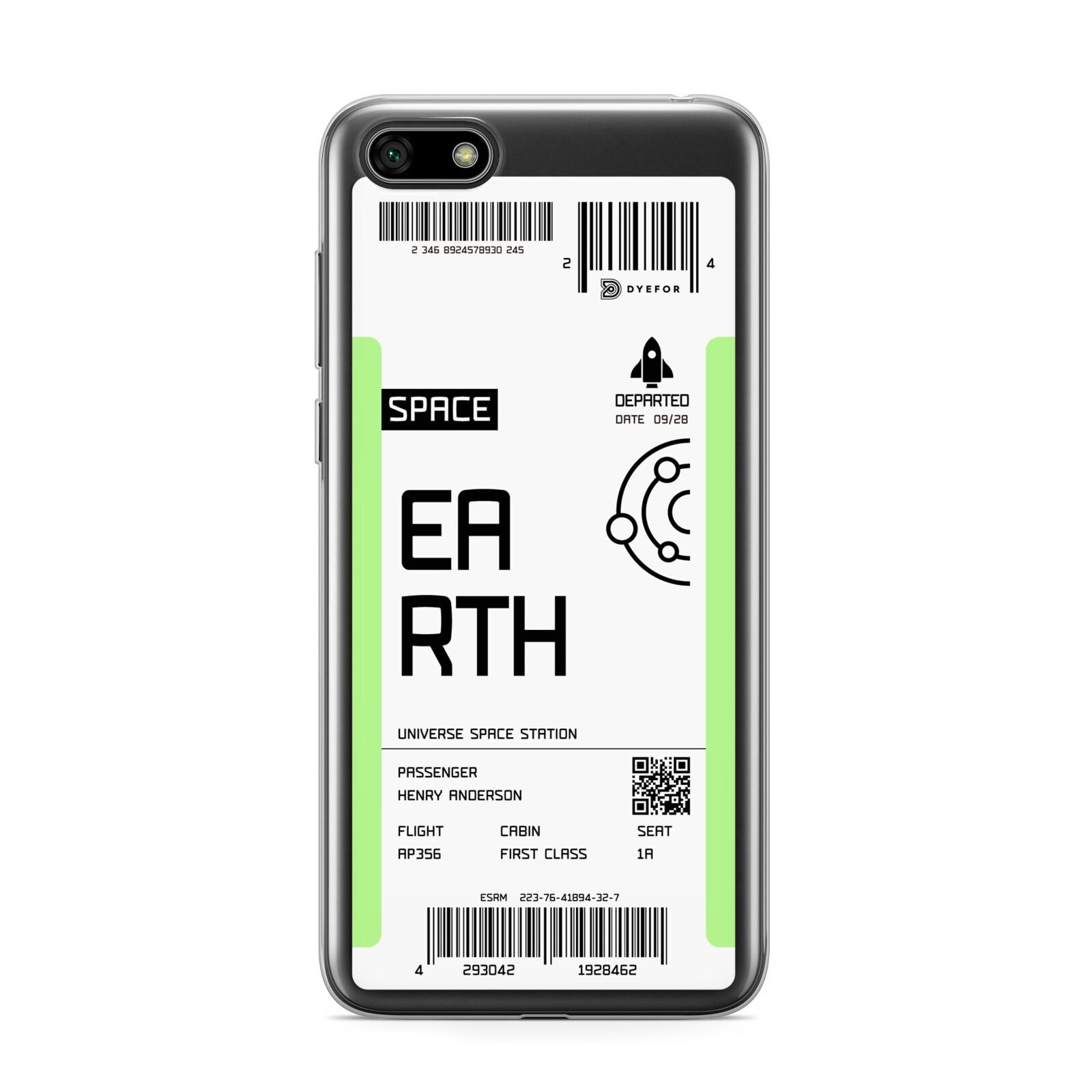 Earth Boarding Pass Huawei Y5 Prime 2018 Phone Case