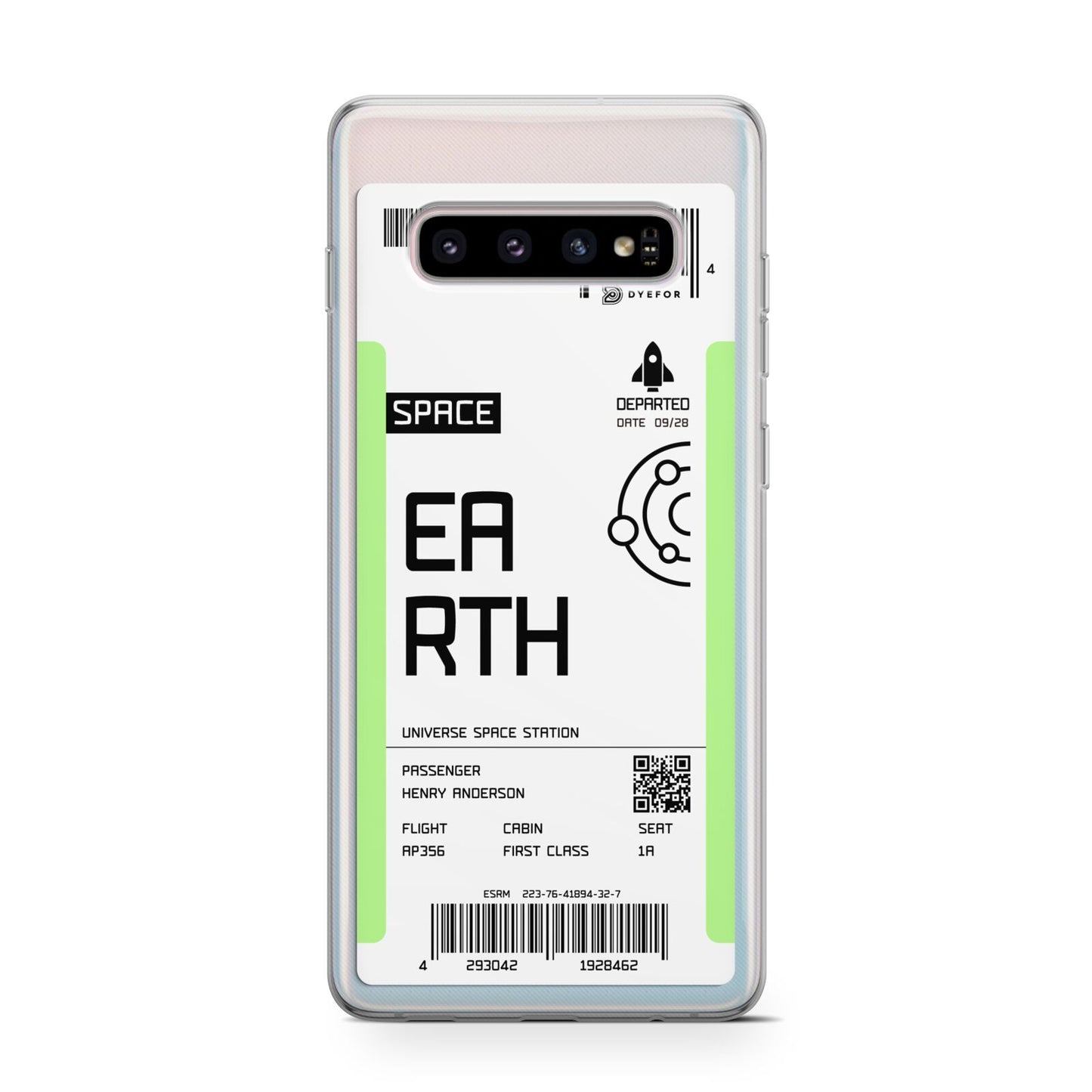 Earth Boarding Pass Protective Samsung Galaxy Case