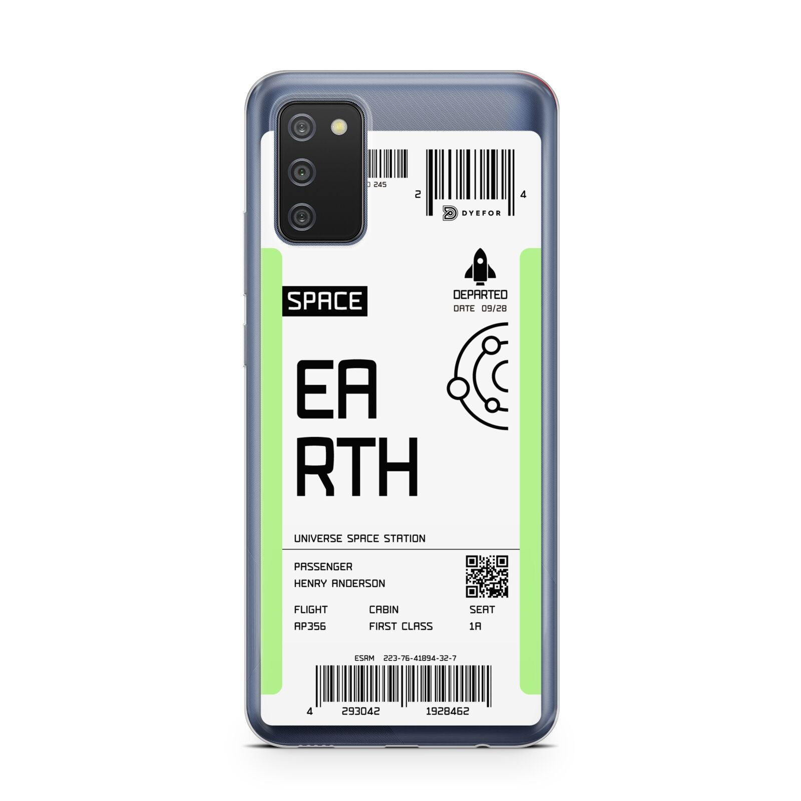 Earth Boarding Pass Samsung A02s Case