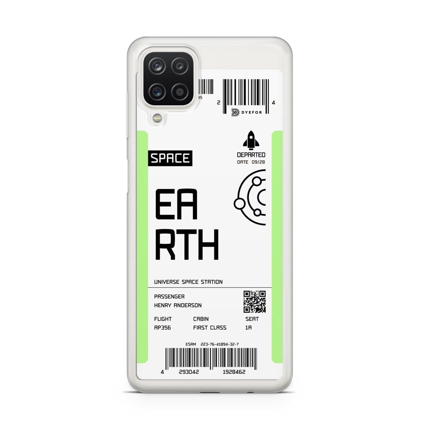 Earth Boarding Pass Samsung A12 Case