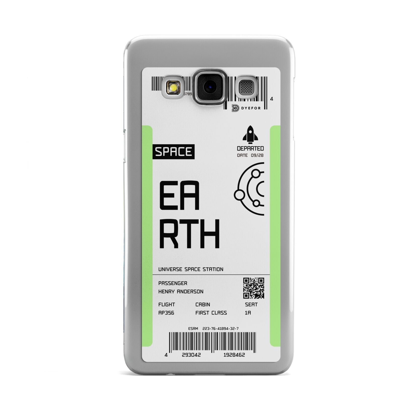 Earth Boarding Pass Samsung Galaxy A3 Case