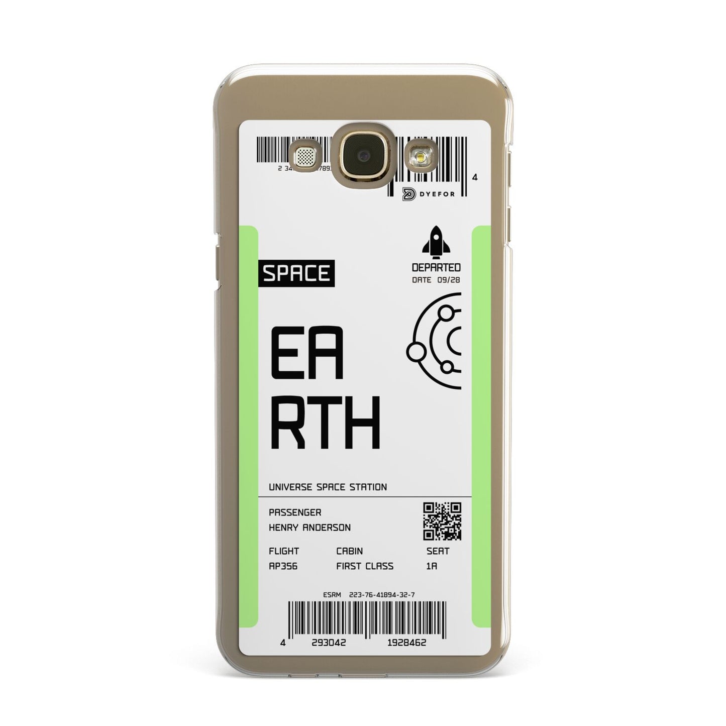 Earth Boarding Pass Samsung Galaxy A8 Case