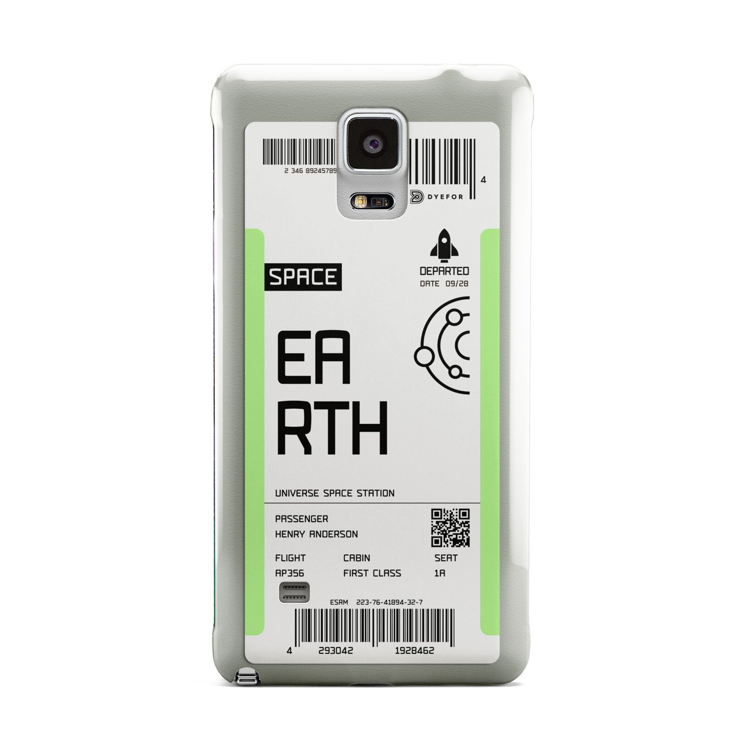 Earth Boarding Pass Samsung Galaxy Note 4 Case