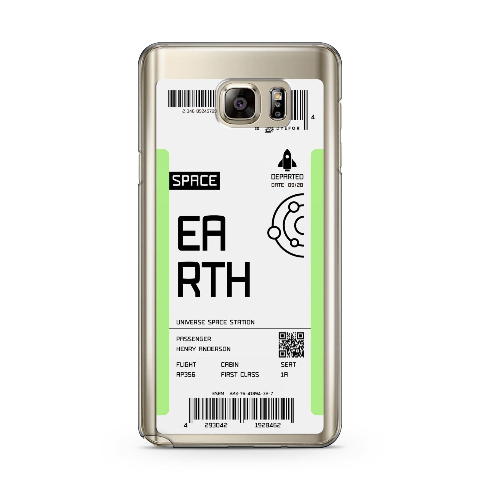 Earth Boarding Pass Samsung Galaxy Note 5 Case