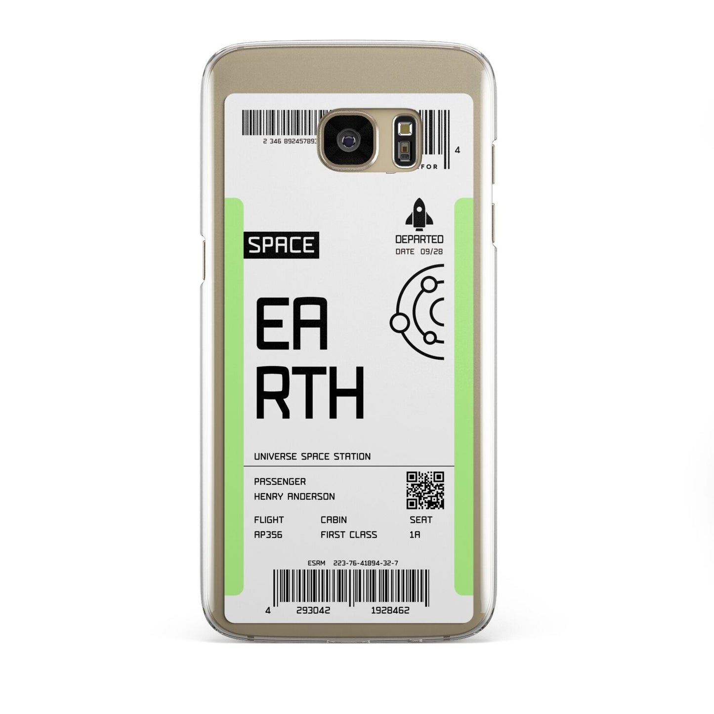 Earth Boarding Pass Samsung Galaxy S7 Edge Case