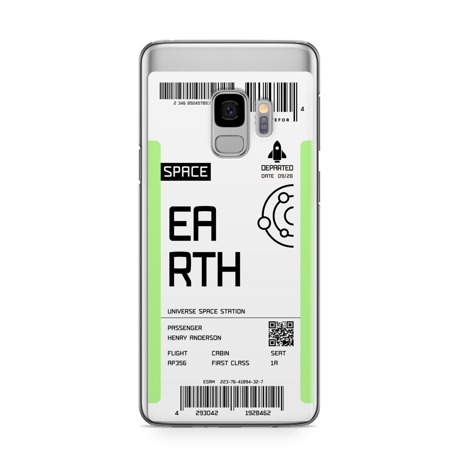 Earth Boarding Pass Samsung Galaxy S9 Case