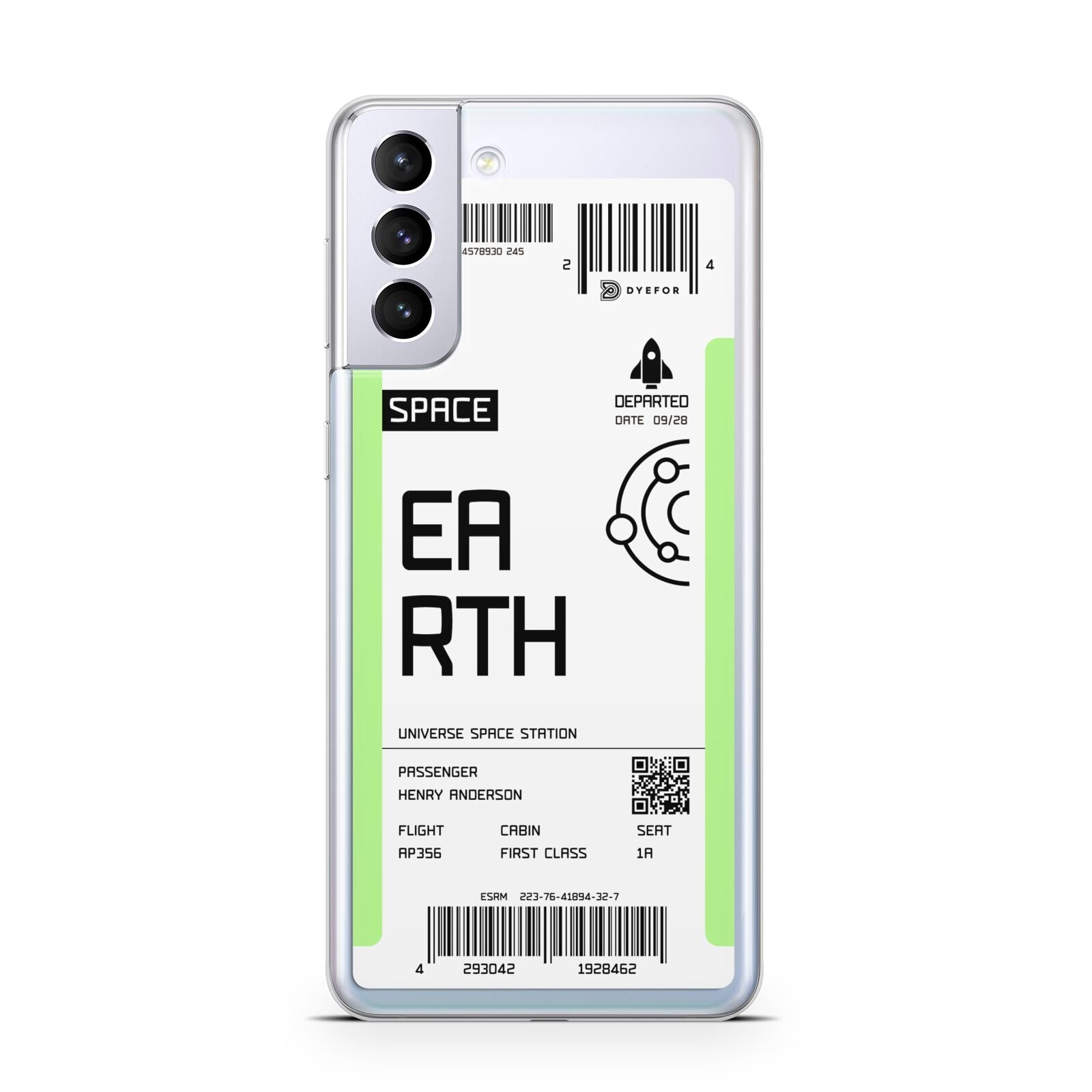 Earth Boarding Pass Samsung S21 Plus Case