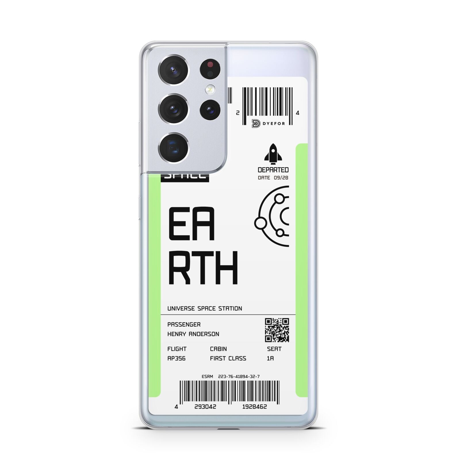 Earth Boarding Pass Samsung S21 Ultra Case