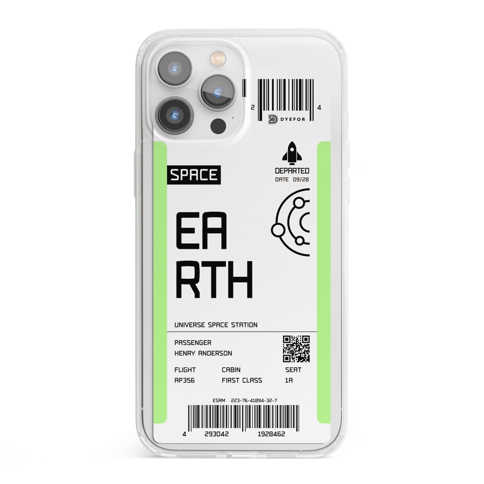 Earth Boarding Pass iPhone 13 Pro Max Clear Bumper Case