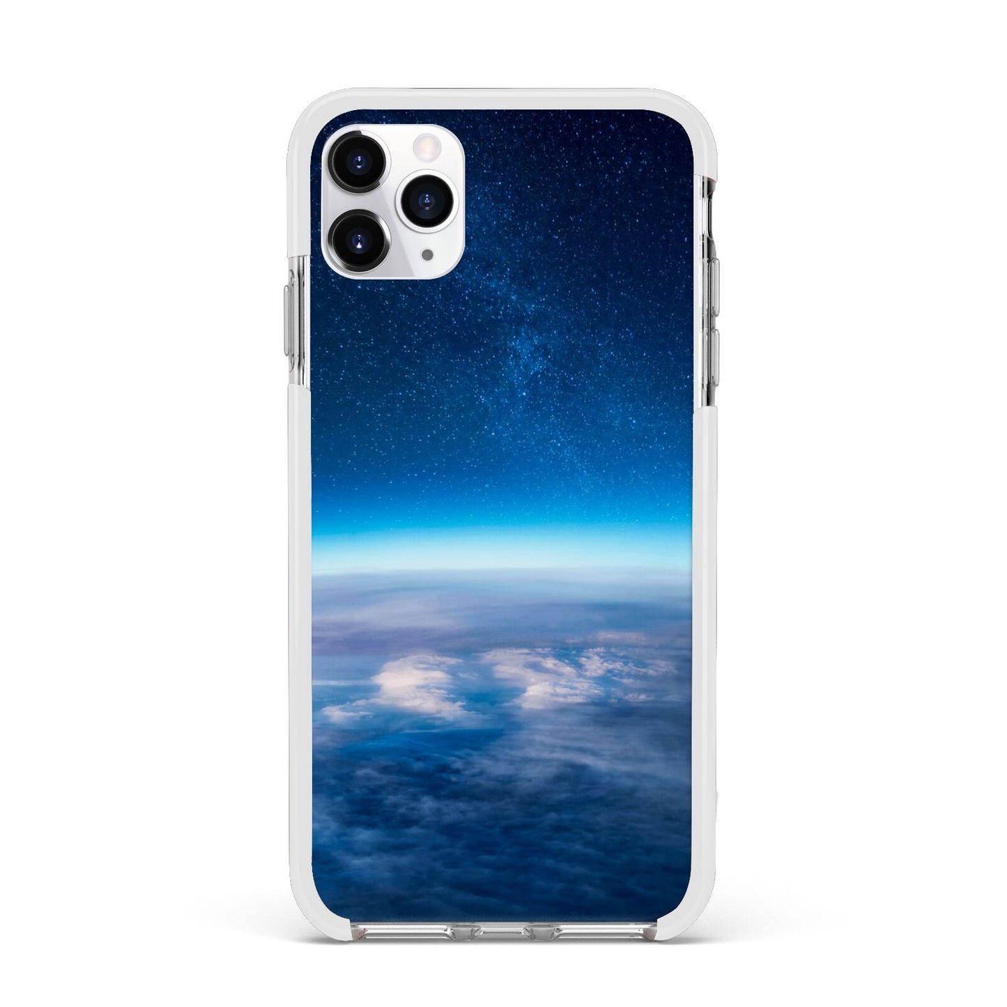 Earth In Space Apple iPhone 11 Pro Max in Silver with White Impact Case