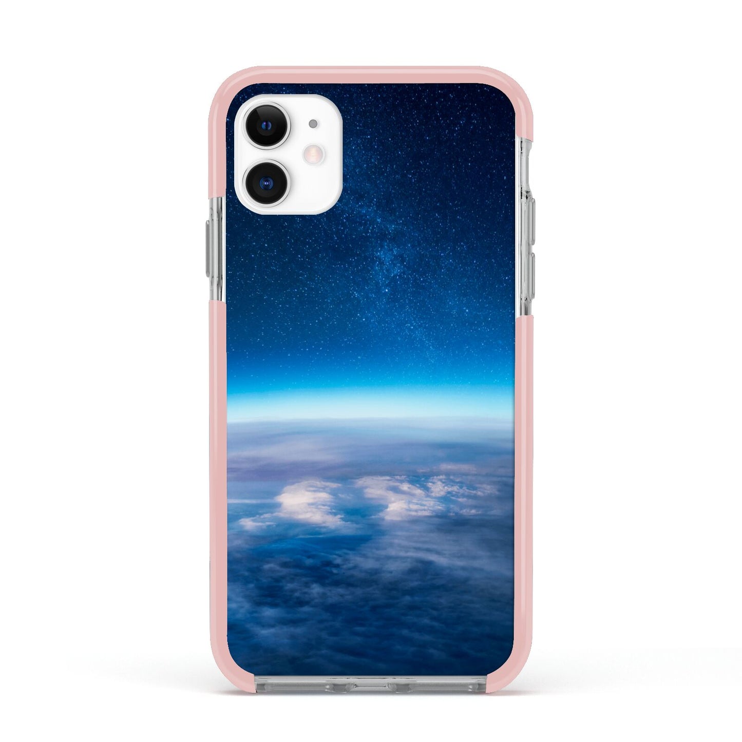 Earth In Space Apple iPhone 11 in White with Pink Impact Case