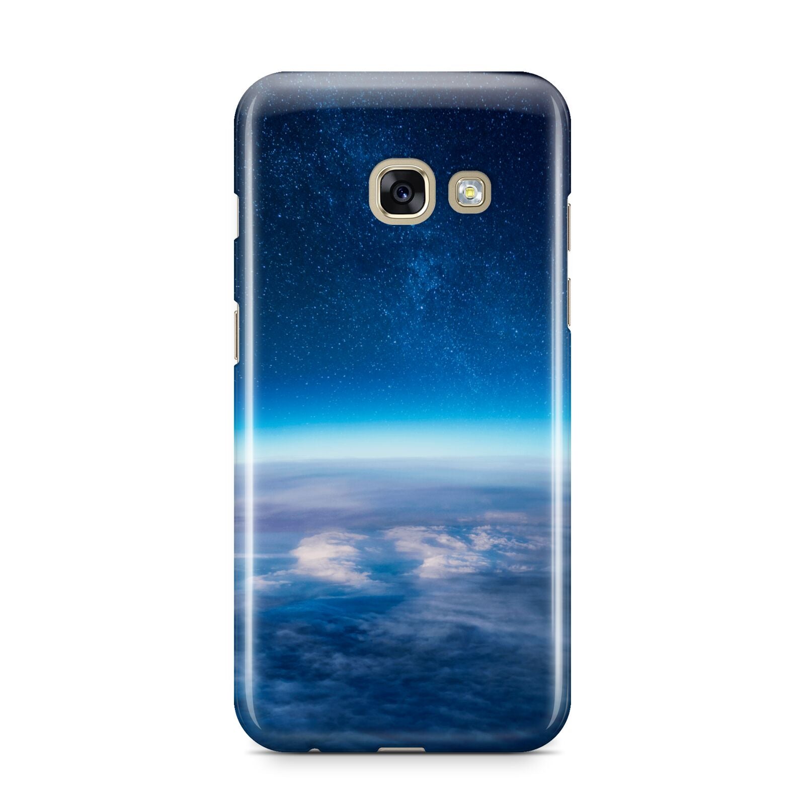 Earth In Space Samsung Galaxy A3 2017 Case on gold phone