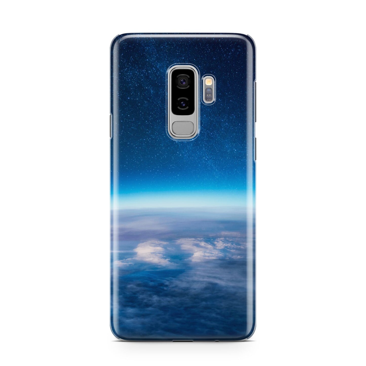 Earth In Space Samsung Galaxy S9 Plus Case on Silver phone