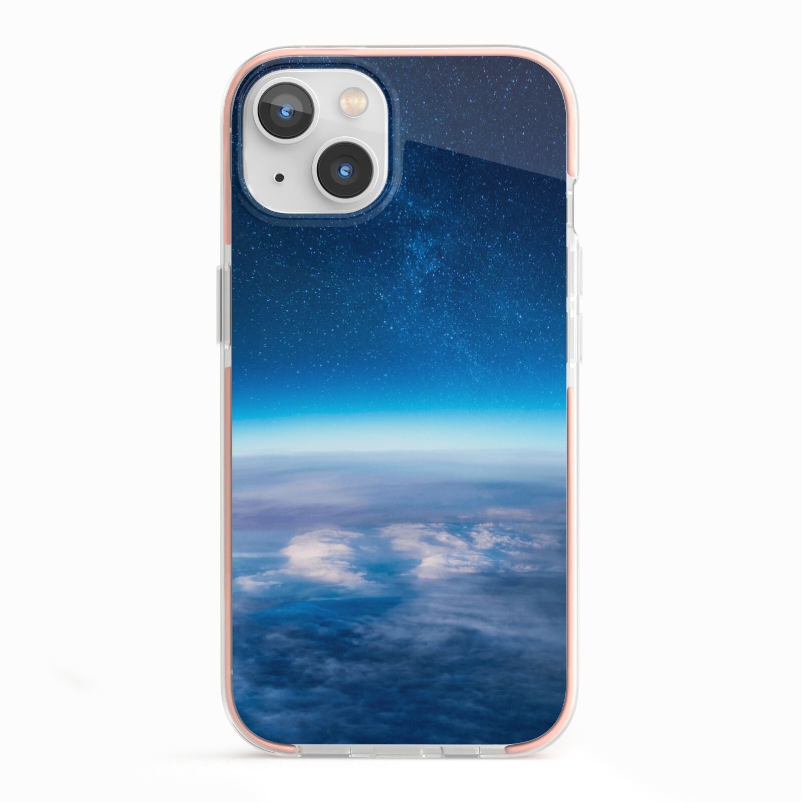 Earth In Space iPhone 13 TPU Impact Case with Pink Edges