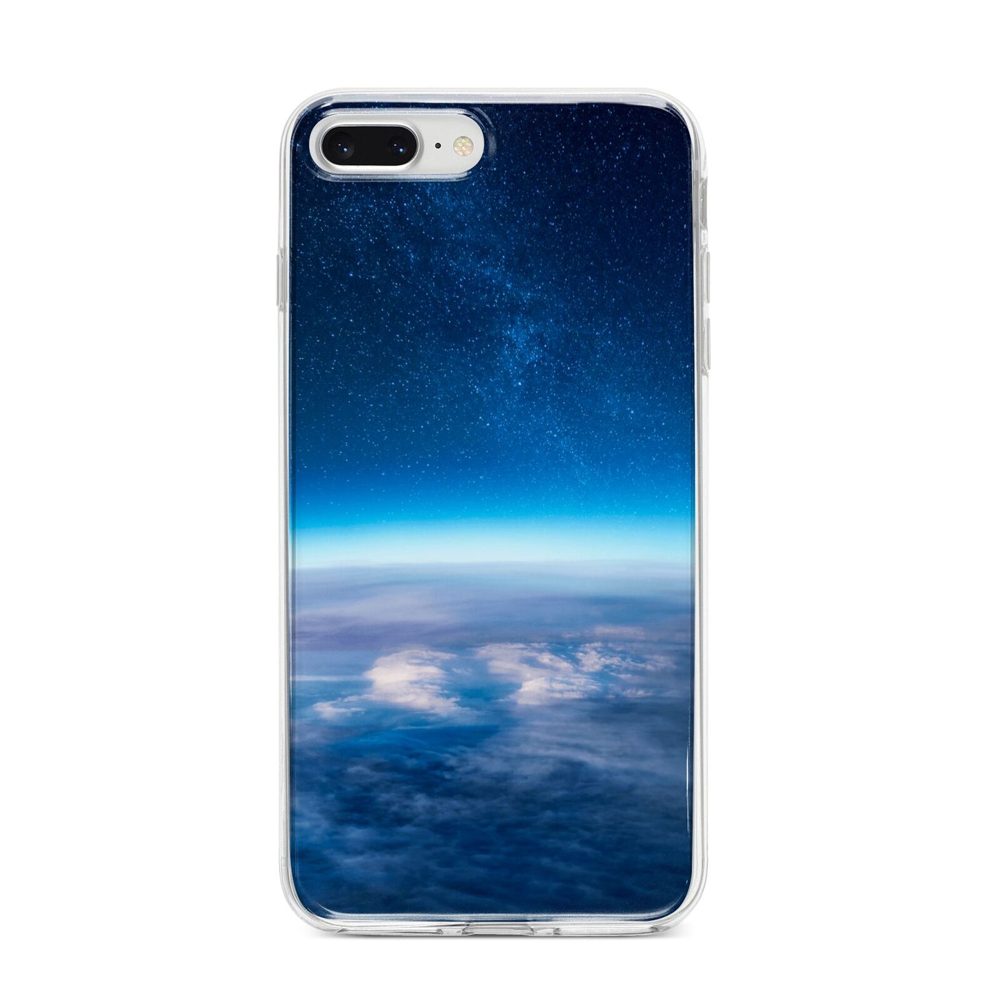 Earth In Space iPhone 8 Plus Bumper Case on Silver iPhone