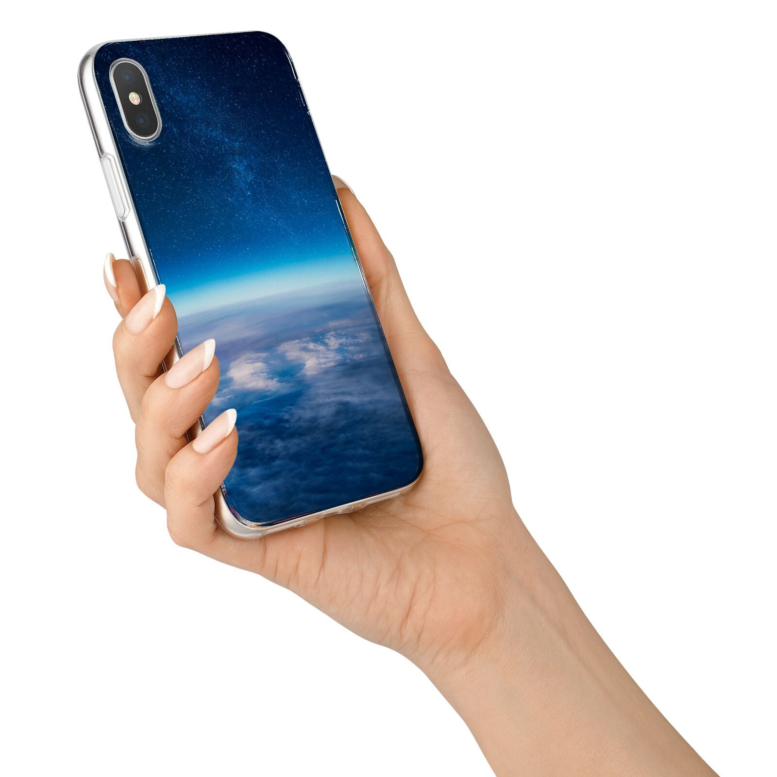 Earth In Space iPhone X Bumper Case on Silver iPhone Alternative Image 2