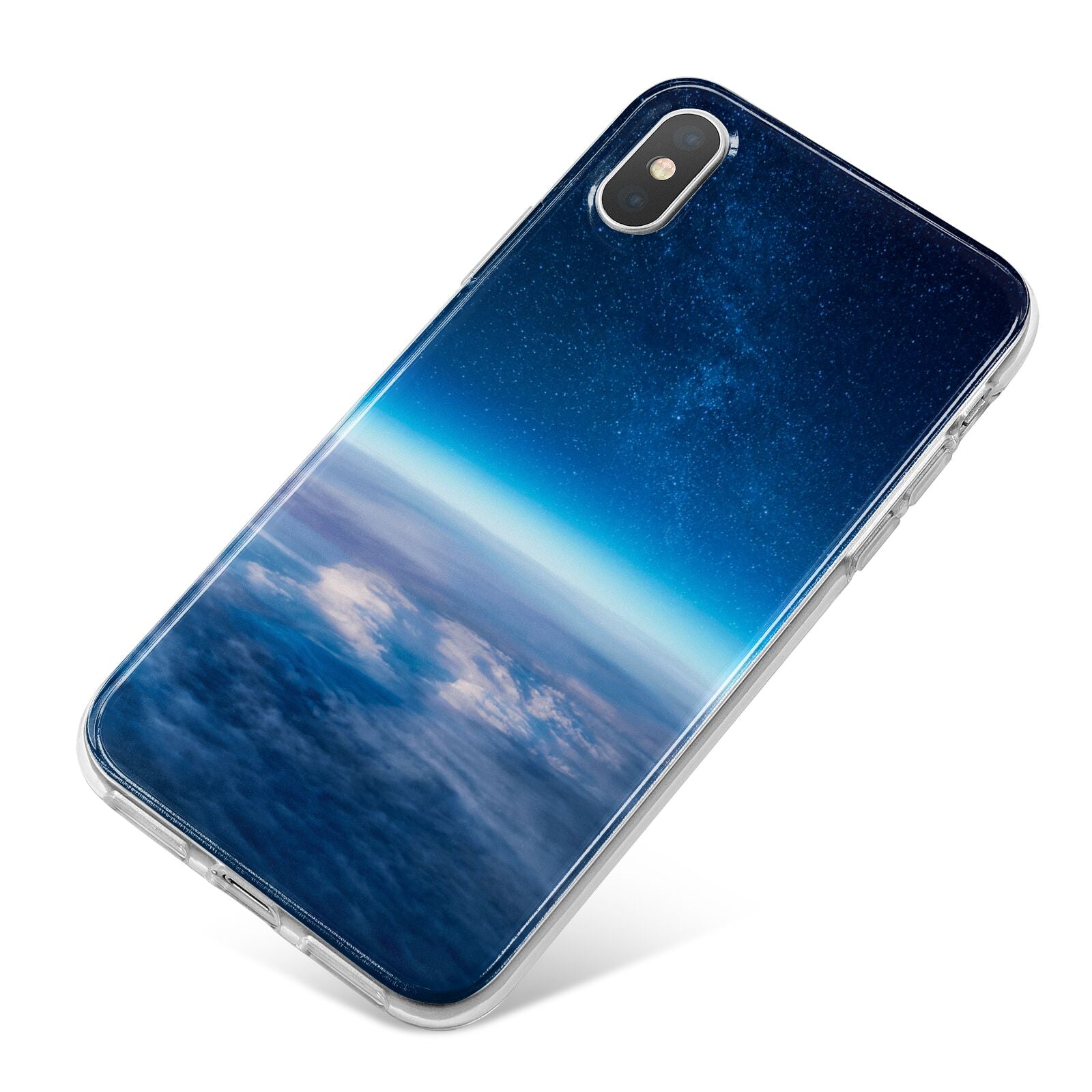 Earth In Space iPhone X Bumper Case on Silver iPhone