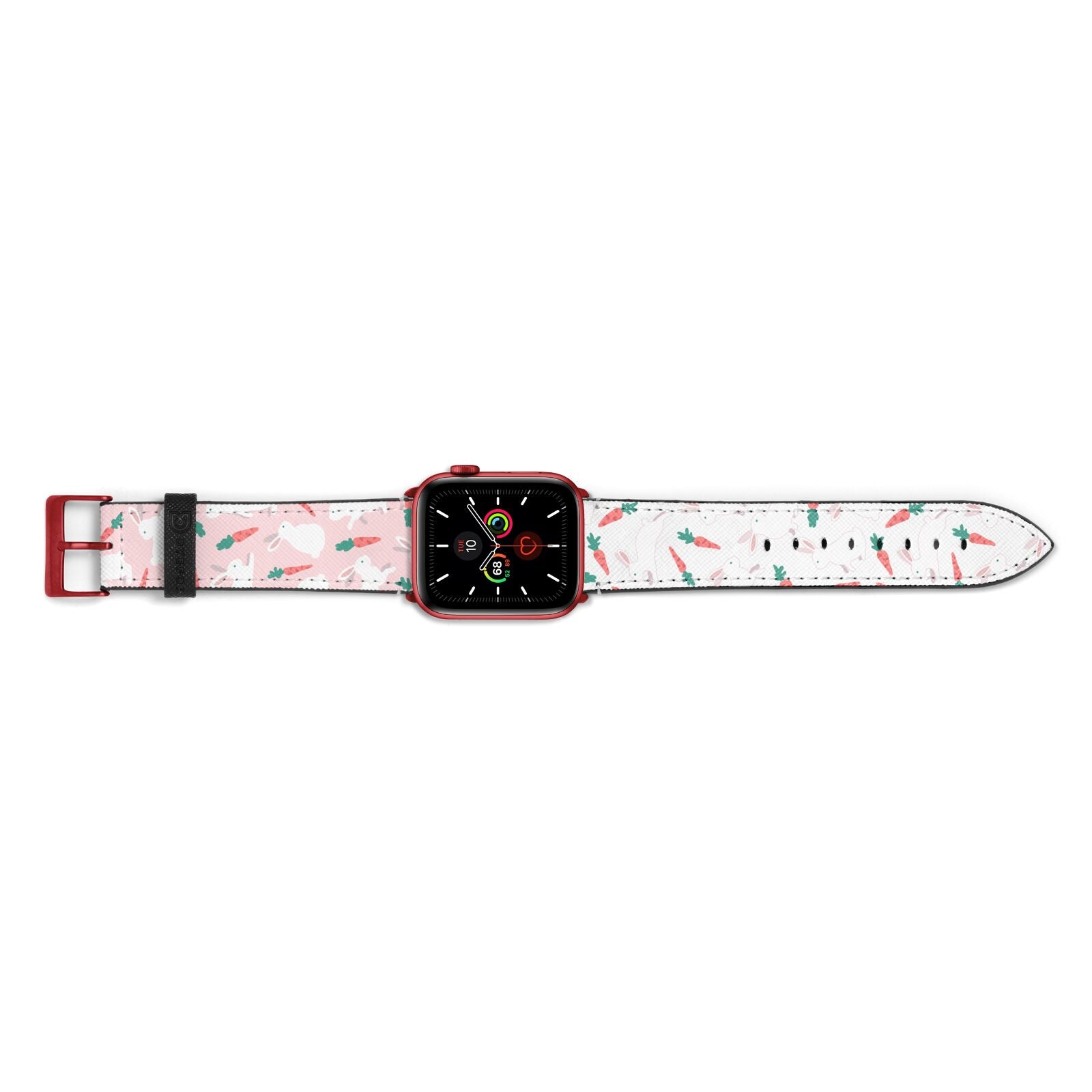 Easter Bunny And Carrot Apple Watch Strap Landscape Image Red Hardware