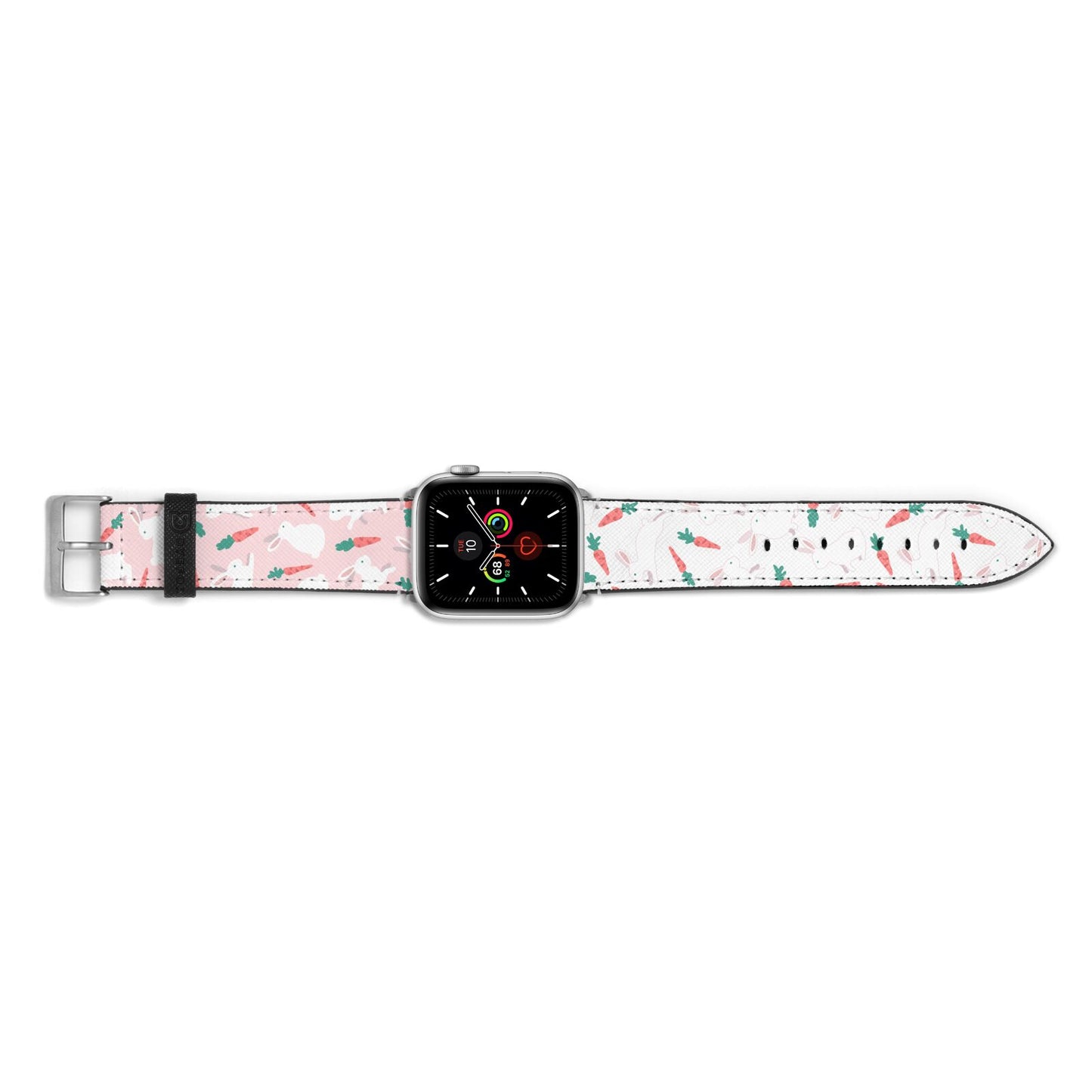 Easter Bunny And Carrot Apple Watch Strap Landscape Image Silver Hardware