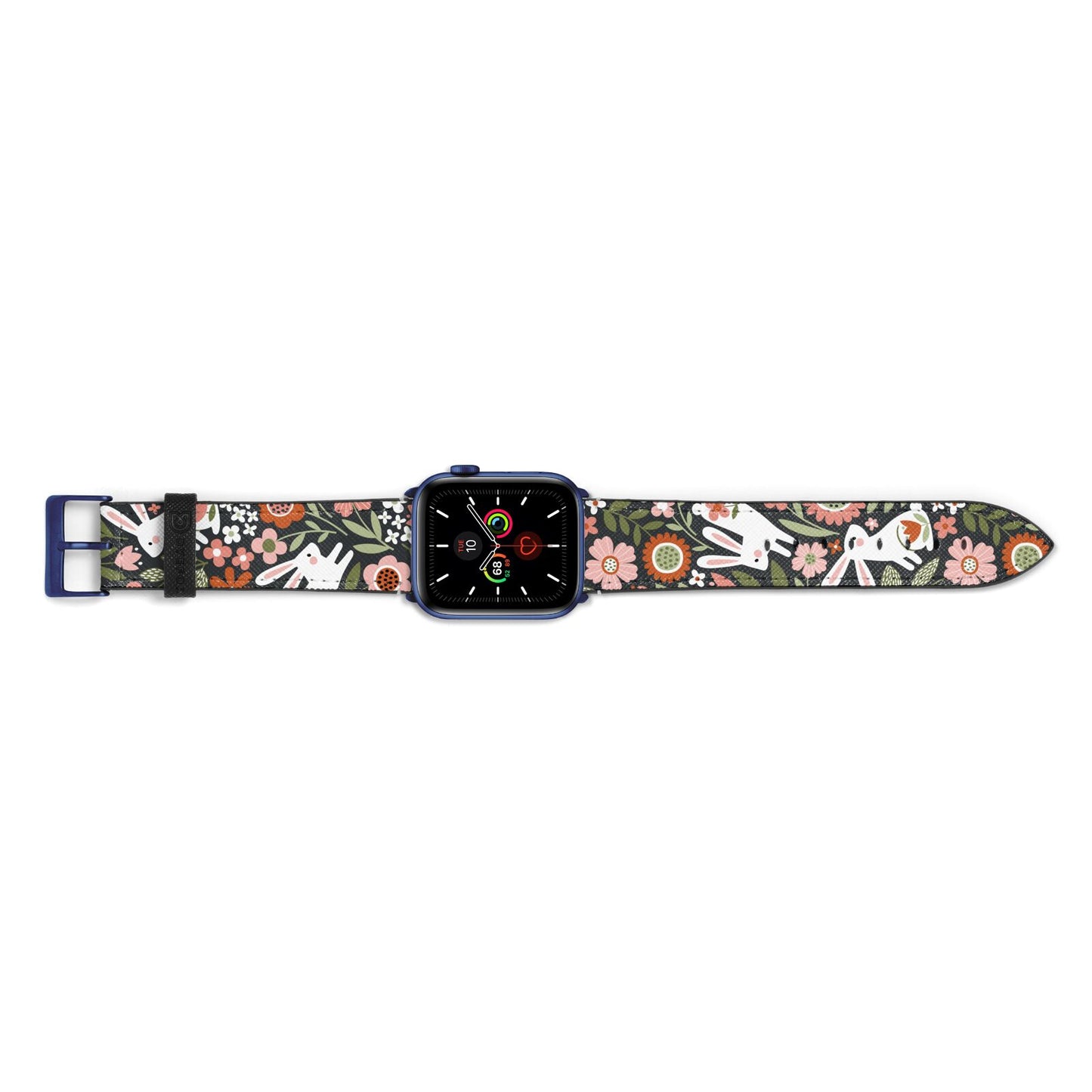 Easter Floral Apple Watch Strap Landscape Image Blue Hardware