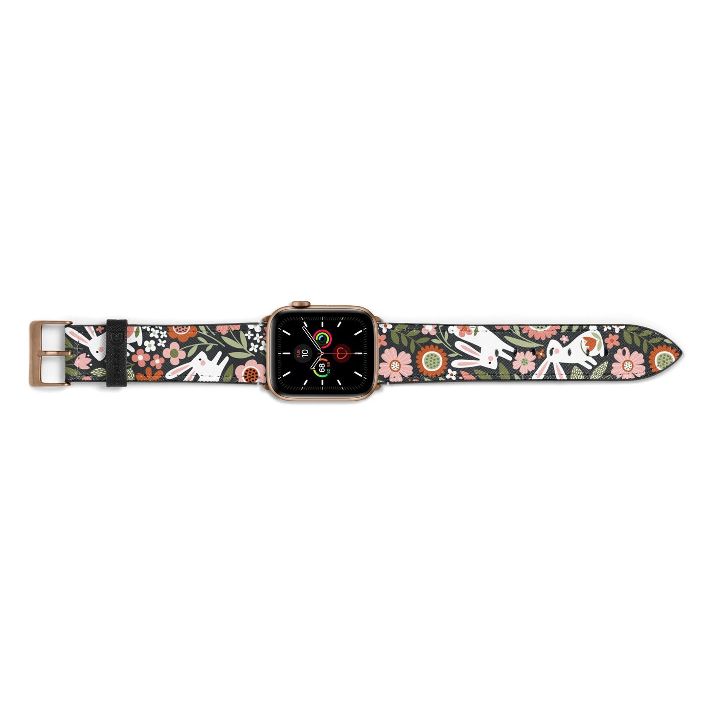 Easter Floral Apple Watch Strap Landscape Image Gold Hardware