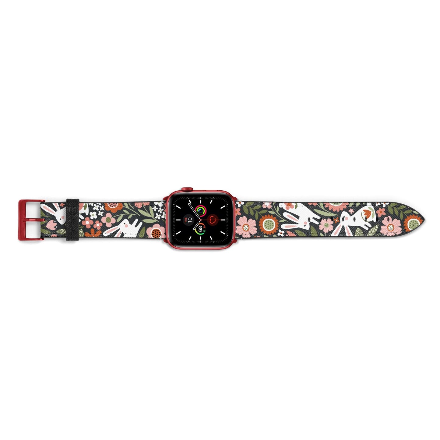 Easter Floral Apple Watch Strap Landscape Image Red Hardware