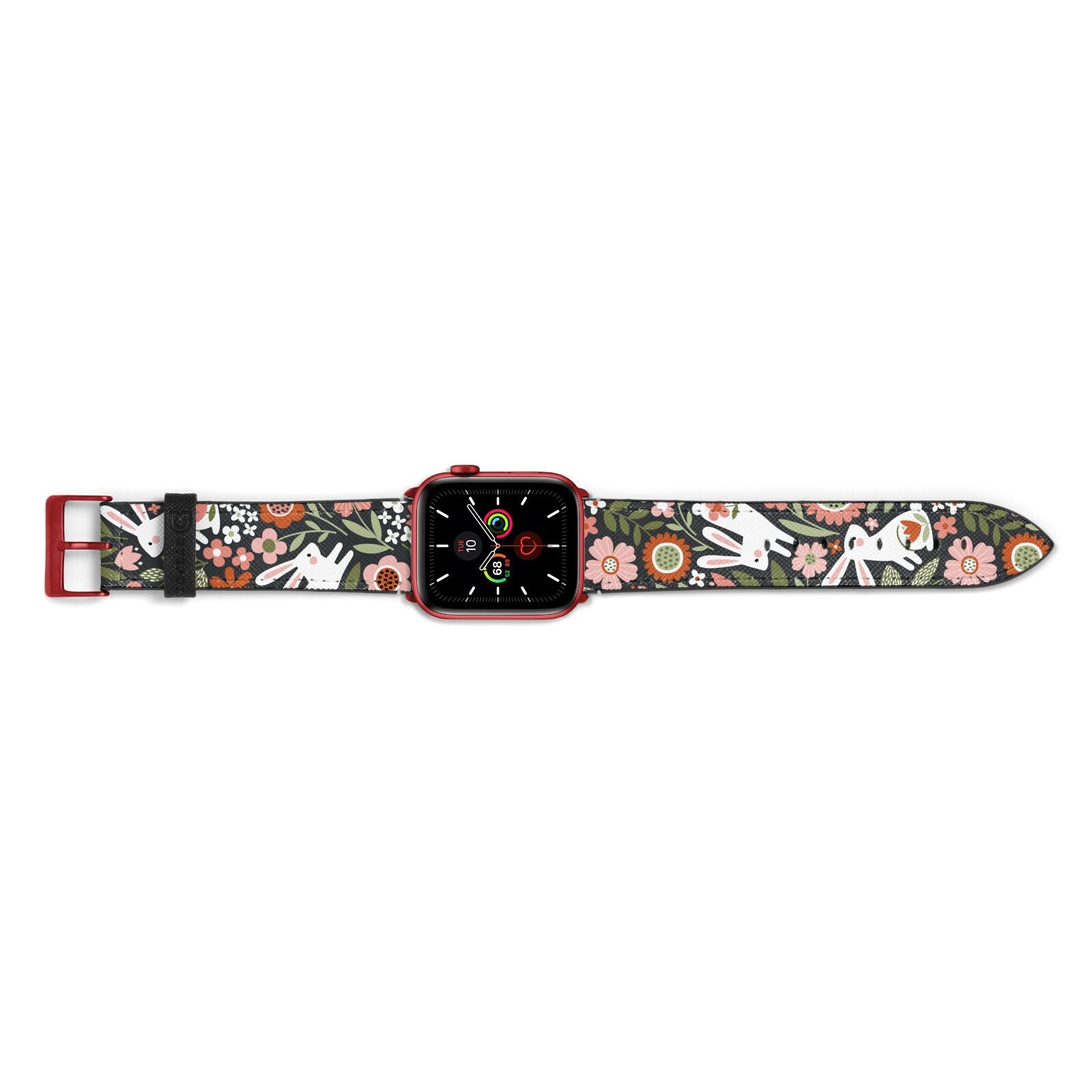 Easter Floral Apple Watch Strap Landscape Image Red Hardware