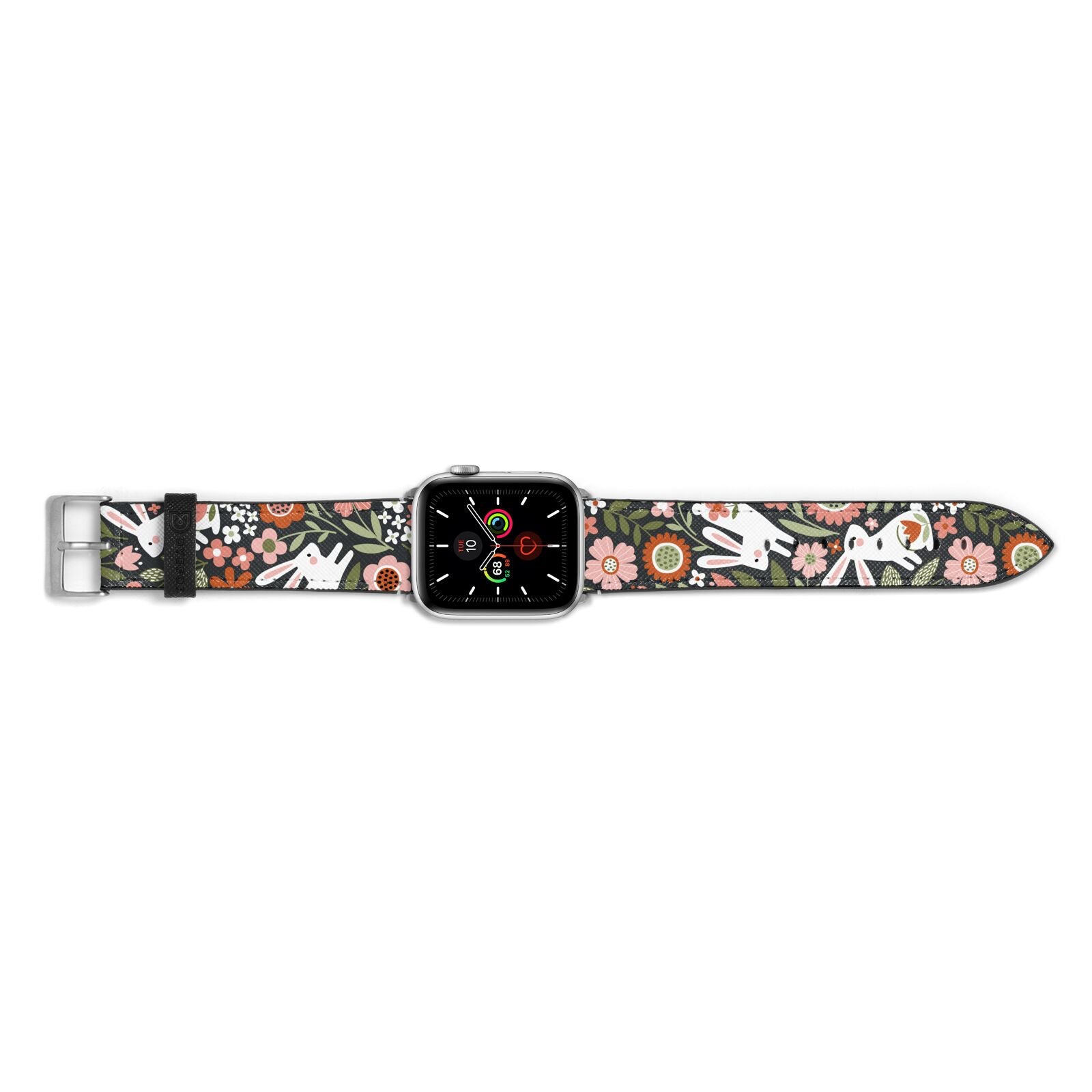 Easter Floral Apple Watch Strap Landscape Image Silver Hardware